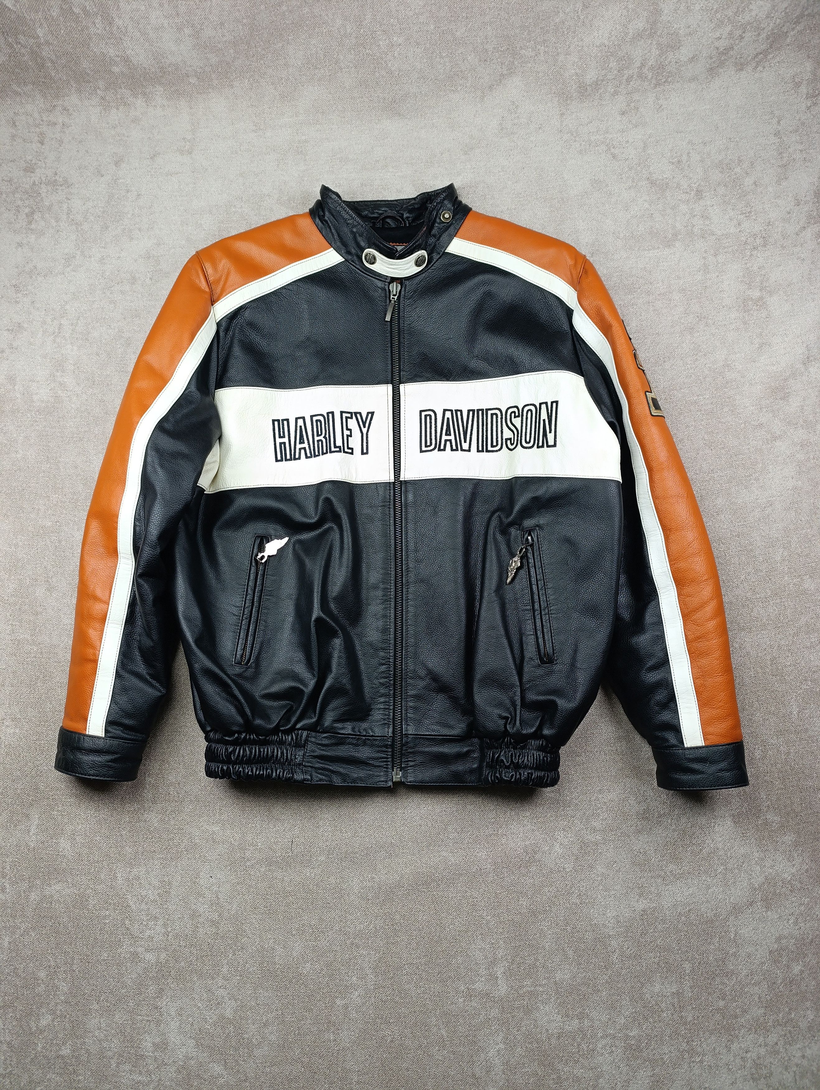 Harley Davidson Harley Davidson Mens Vintage Leather Biker Jacket Size US M / EU 48-50 / 2 - 1 Thumbnail