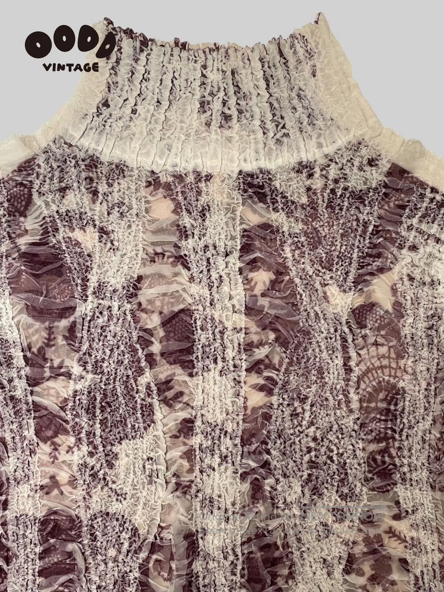 Japanese Brand Artistic Ruffled High Neck Top. Size S / US 4 / IT 40 - 6 Thumbnail