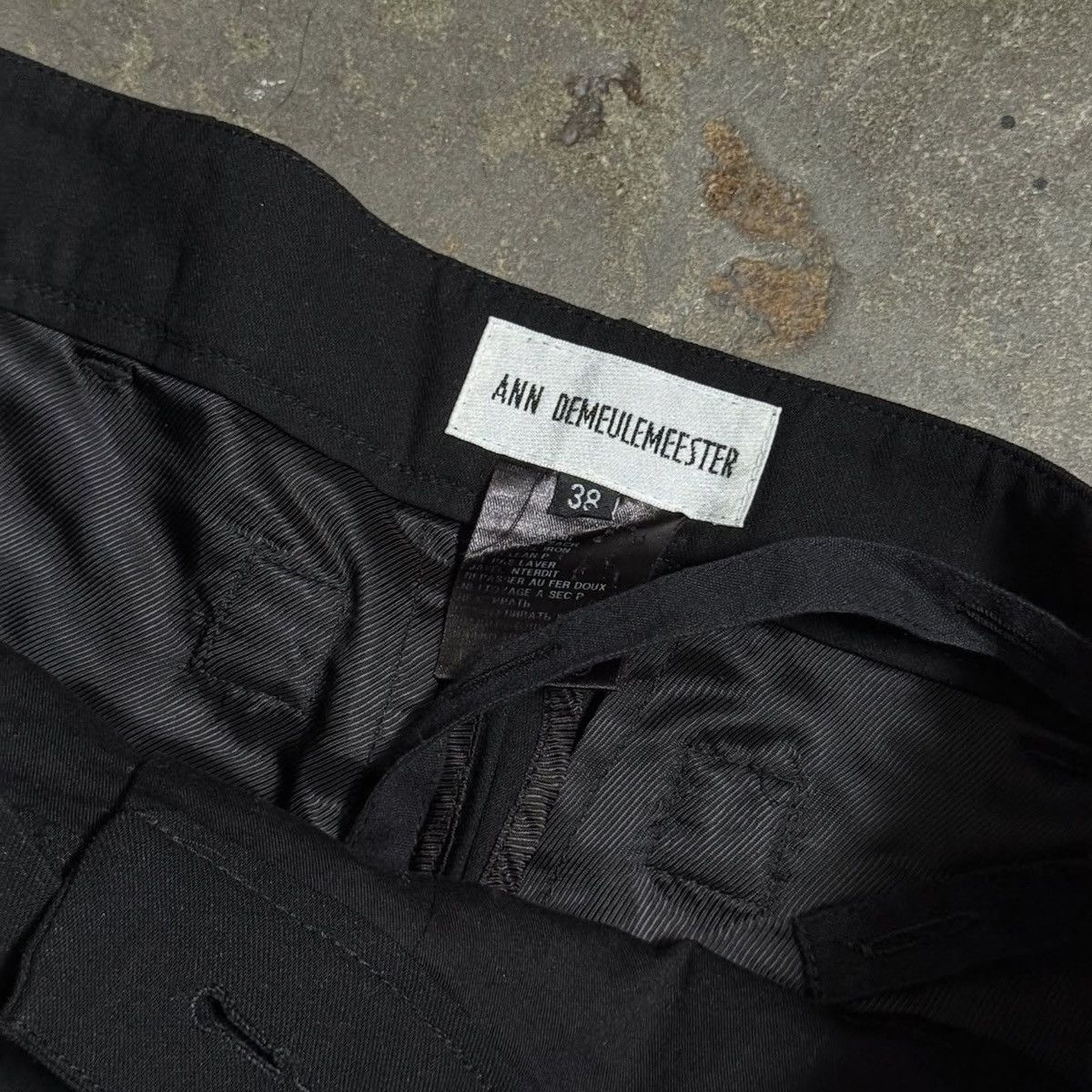 Ann Demeulemeester ANN DEMEULEMEESTER STRAIGHT LEG PANTS - BLACK - 38 Size 26" / US 2 / IT 38 - 3 Thumbnail