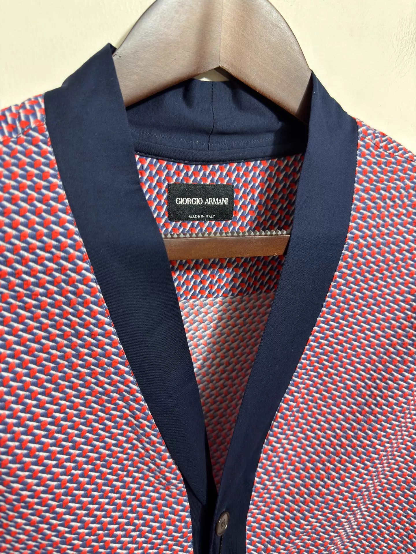 Giorgio Armani Armani Slim Fit Cardigan 42 Pique 100% Cotton Italy Size US XS / EU 42 / 0 - 3 Thumbnail