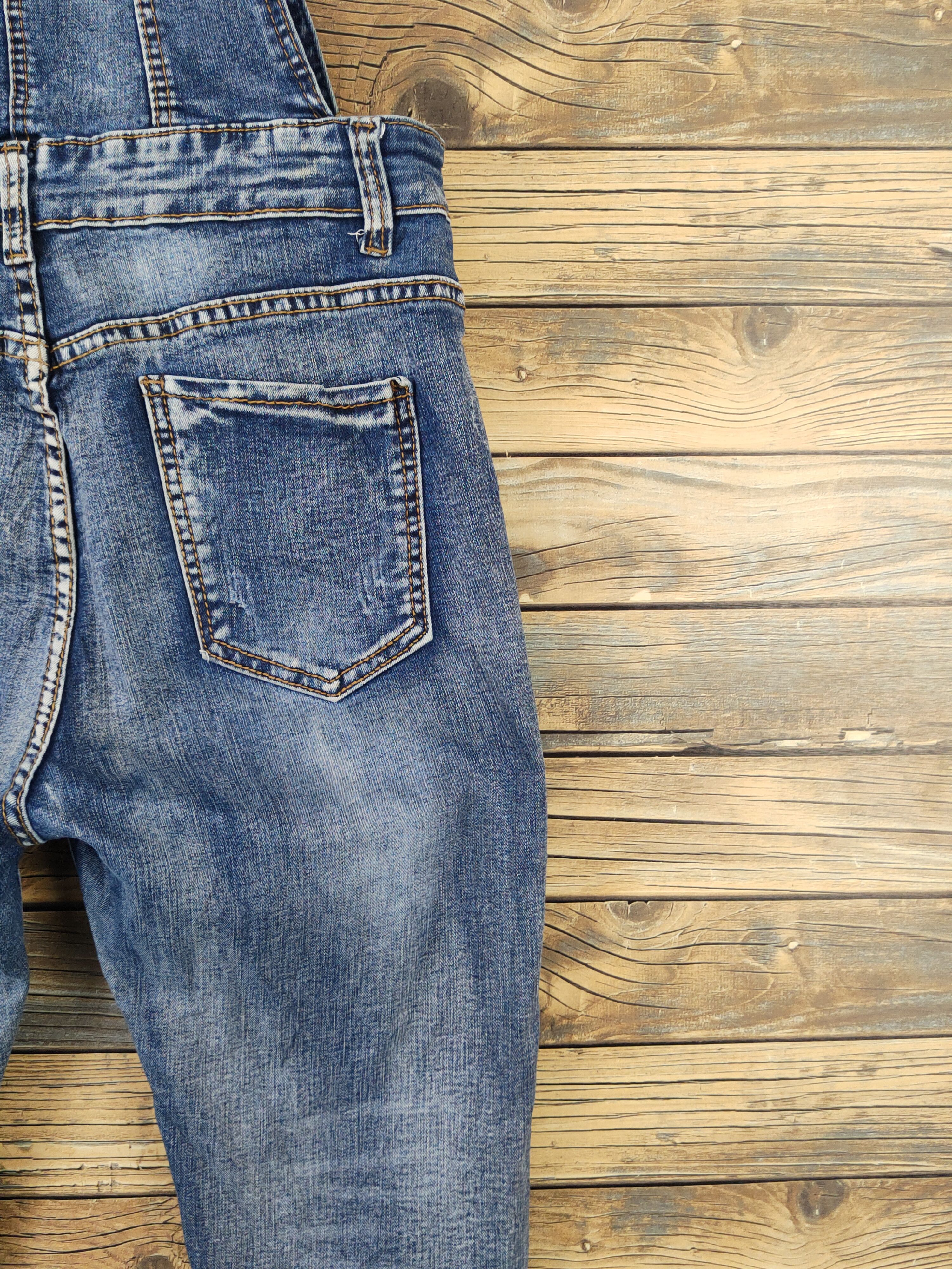 Japanese Brand × Vintage Kurt Cobain design 💥Japanese Brand Blue Denim Jumpsuits Size 32" / US 10 / IT 46 - 16 Thumbnail