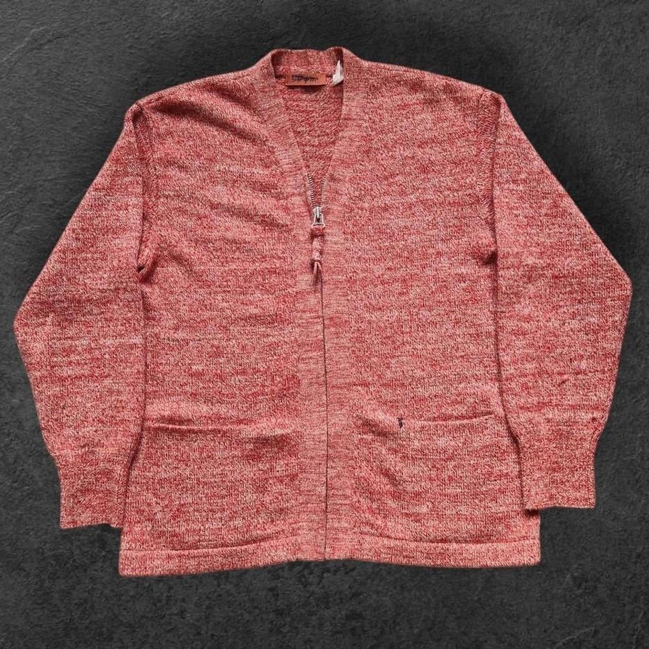 45rpm Mens vintage 45rpm red n cream wool zip up cardigan Size US XL / EU 56 / 4 - 1 Thumbnail