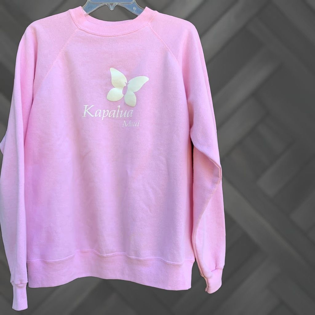 Hanes VINTAGE Hanes Kapalua Maui Graphic Sweatshirt Pullover Raglan Pink Aloha Hawaii Size L Mens Women? (Wait) Size US L / EU 52-54 / 3 - 1 Thumbnail