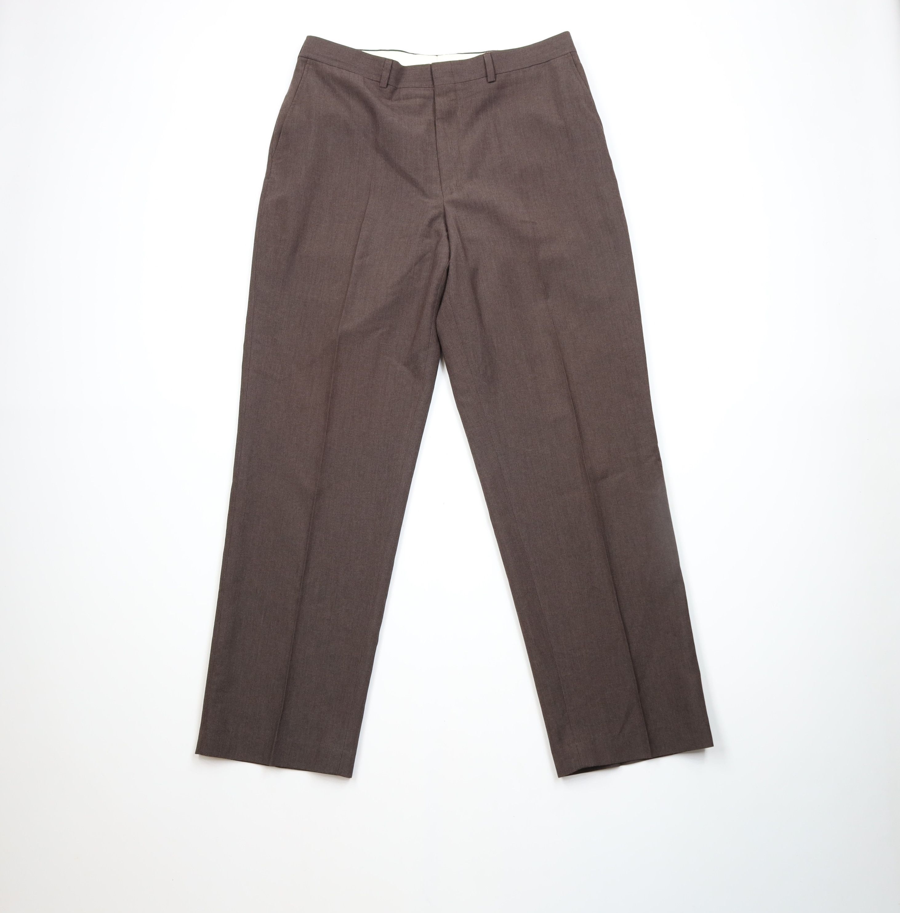 Vintage Vintage 90s Streetwear Wool Blend Wide Leg Chino Pants Brown Size US 34 / EU 50 - 1 Thumbnail