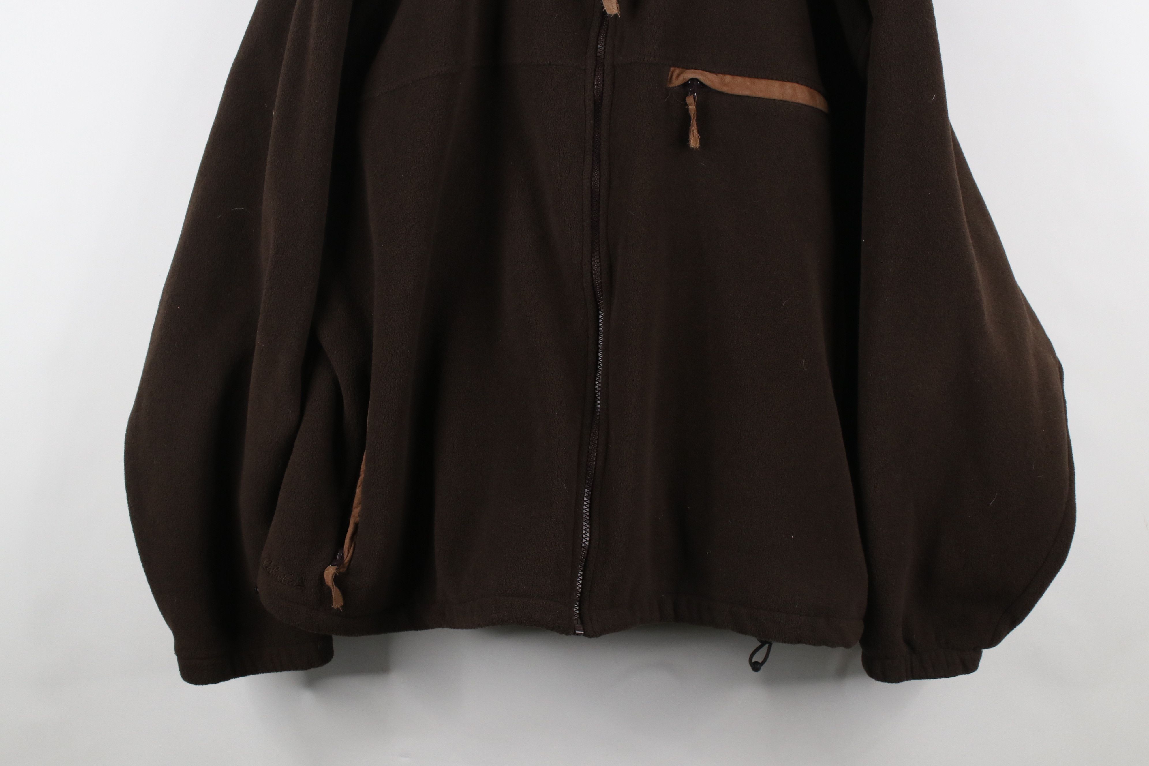 Cabelas × Vintage Vintage 90s Cabelas Trim Full Zip Fleece Jacket Brown Size US XXL / EU 58 / 5 - 3 Thumbnail