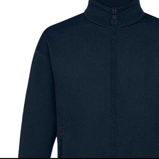 Louis Vuitton LV Embossed Monogram All Over Logo Midnight Blue Jacket Size US XL / EU 56 / 4 - 7 Thumbnail