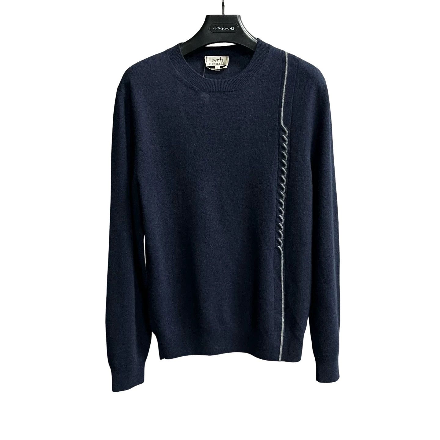 Hermes Hermes Cashmere Contrast Trim Sweater L Size US L / EU 52-54 / 3 - 1 Thumbnail