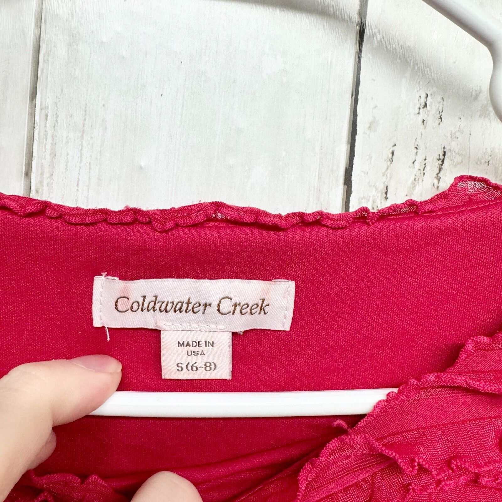Coldwater Creek COLDWATER CREEK Women Red Ruffled Pleated Blouse S 34 Sleeve Size S / US 4 / IT 40 - 2 Thumbnail