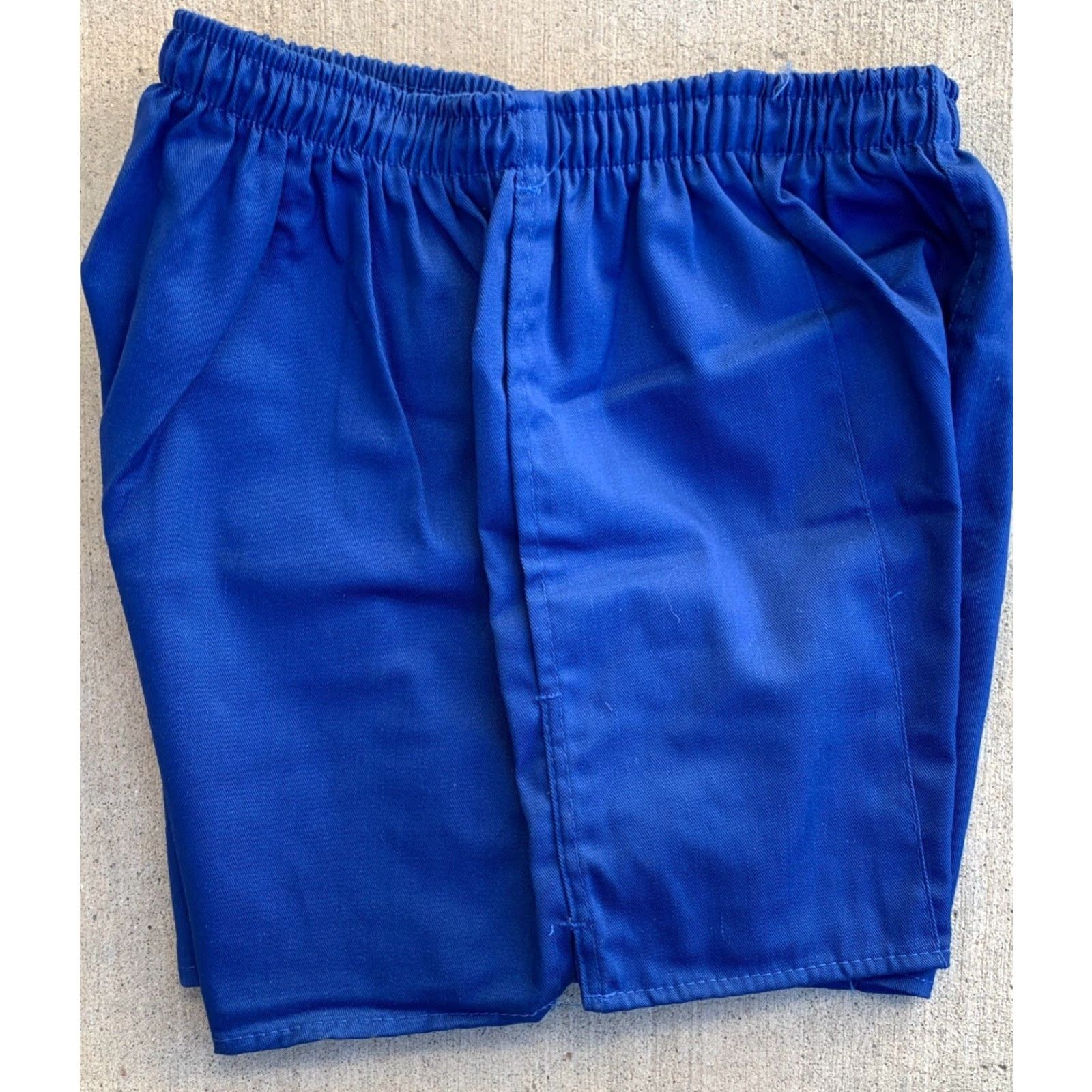 Soffe VINTAGE Soffe Shorts Unisex Adults M Blue Cotton Blend Drawstring Waist Flat Front Graphic Left Leg 32-34 12” Rise Casual Size US 31 - 7 Thumbnail