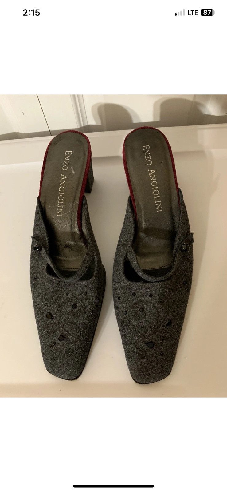 Other ENZO ANGIOLINI Women 9M Black Leather Heel Pump Loafer Shoe Size US 9 / IT 39 - 6 Thumbnail