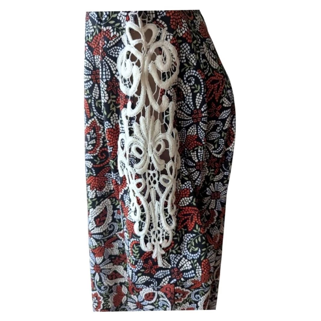 Bell Floral Mosaic Shift Dress Crochet Lace Short Sleeve Womens Plus Sz 1X Boho Size 40" / US 18 - 5 Thumbnail