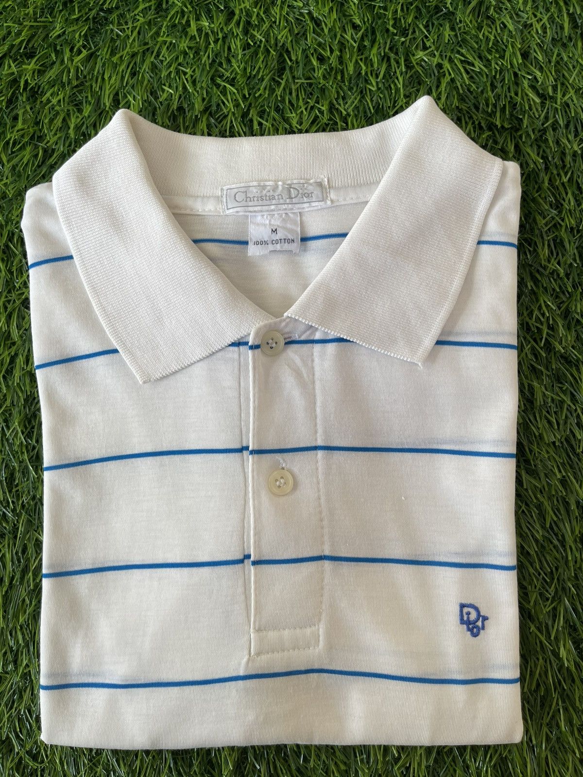 【Christian Dior】1990s Refined Polo Shirt Christian Dior Vintage Mens 90s Polo Shirt Green Size 52