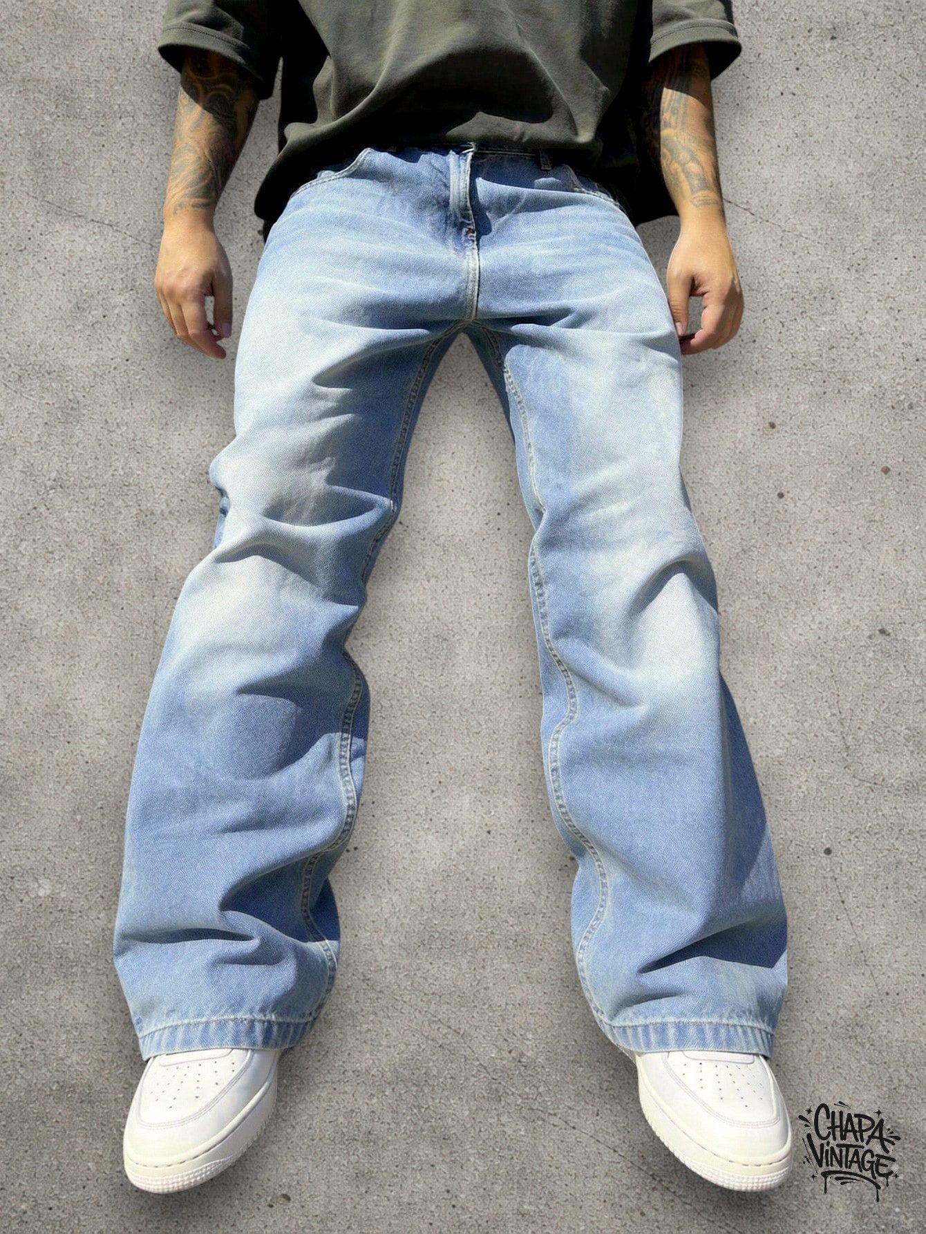 Vintage Washed stacked light jeans Size US 32 / EU 48 - 1 Thumbnail