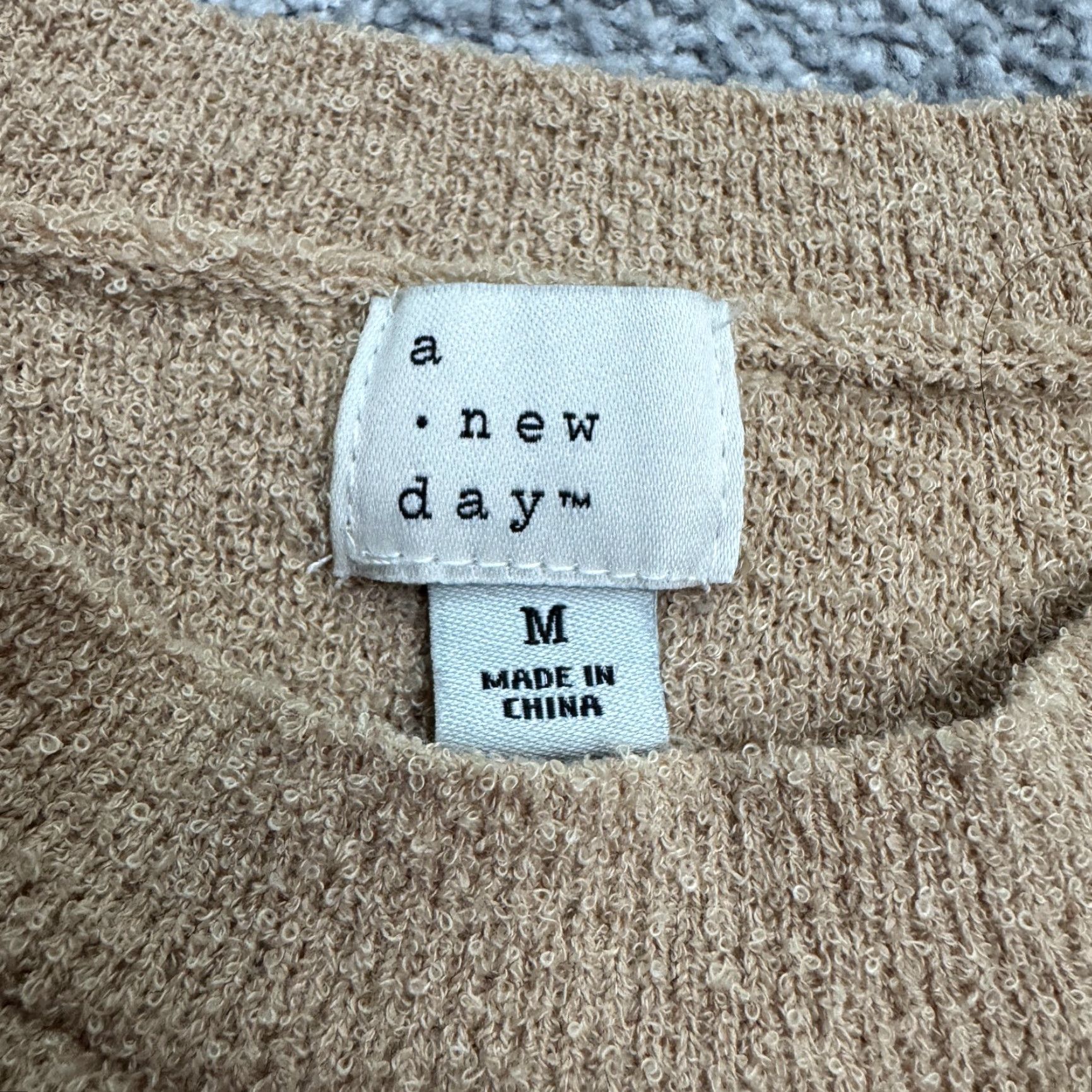 Vintage A New Day T-Shirt Womens M Tan Brown Crew Short Sleeve Basic Knit Size M / US 6-8 / IT 42-44 - 5 Thumbnail