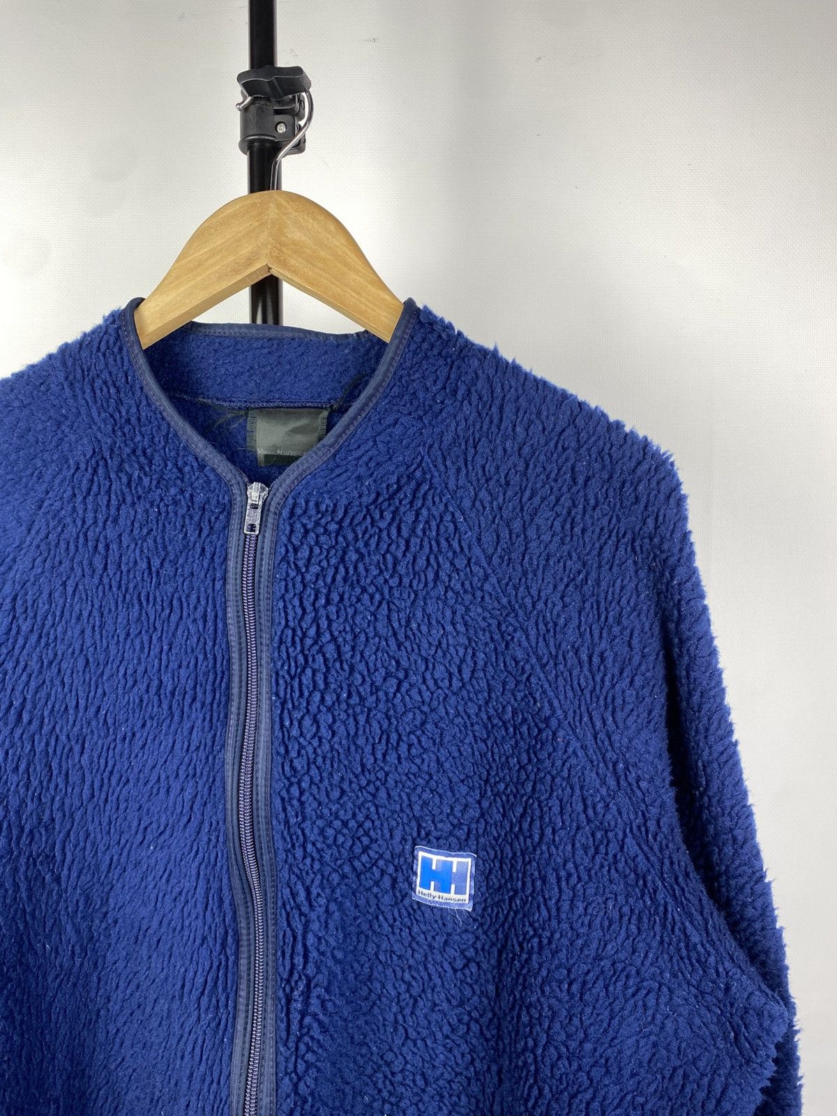 Helly Hansen × Vintage 80s Vintage Helly Hansen Blue Full Zip Fleece Sherpa Jacket Size US L / EU 52-54 / 3 - 2 Thumbnail