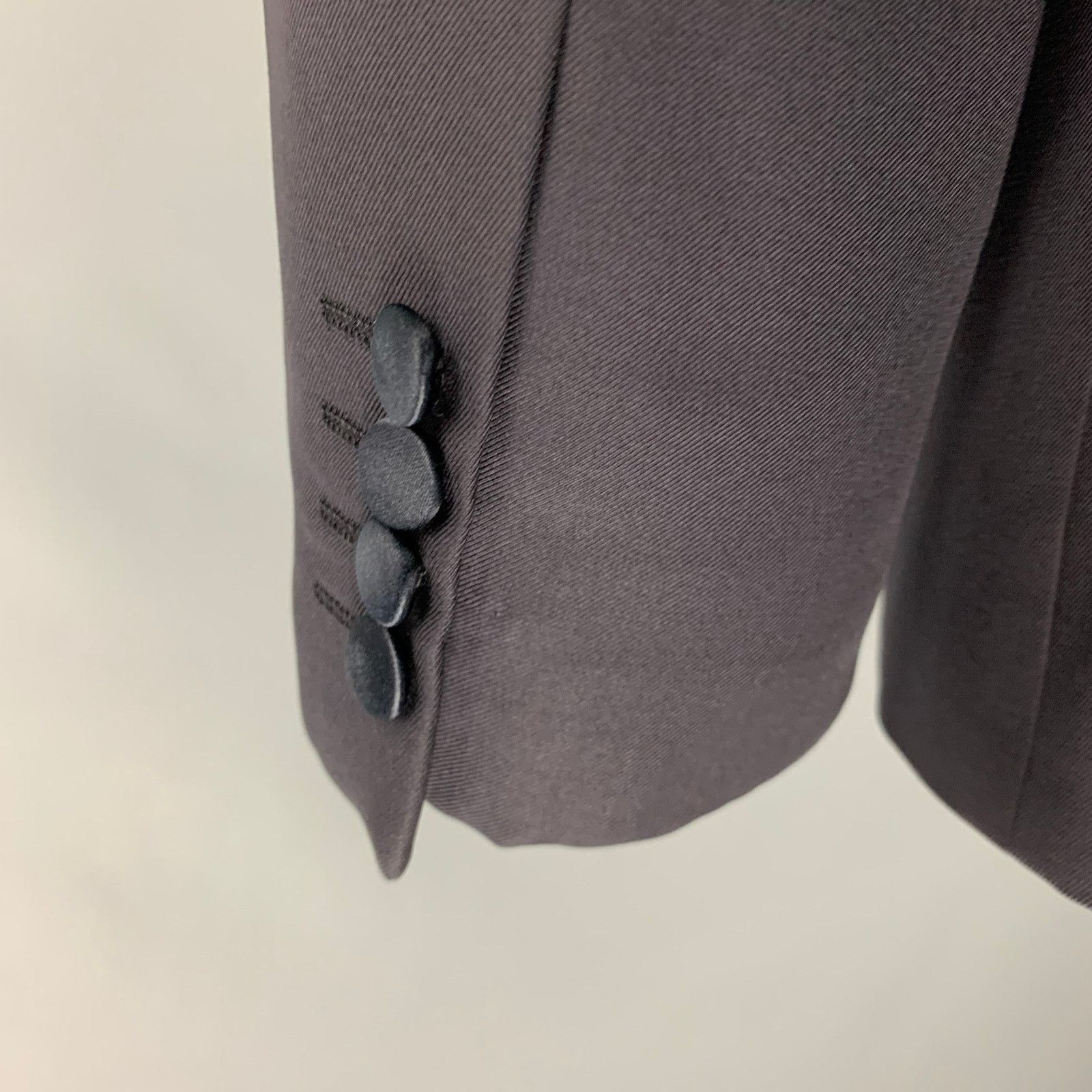Calvin Klein Size 38 Black Wool Peak Lapel Sport Coat Size 38R - 5 Thumbnail