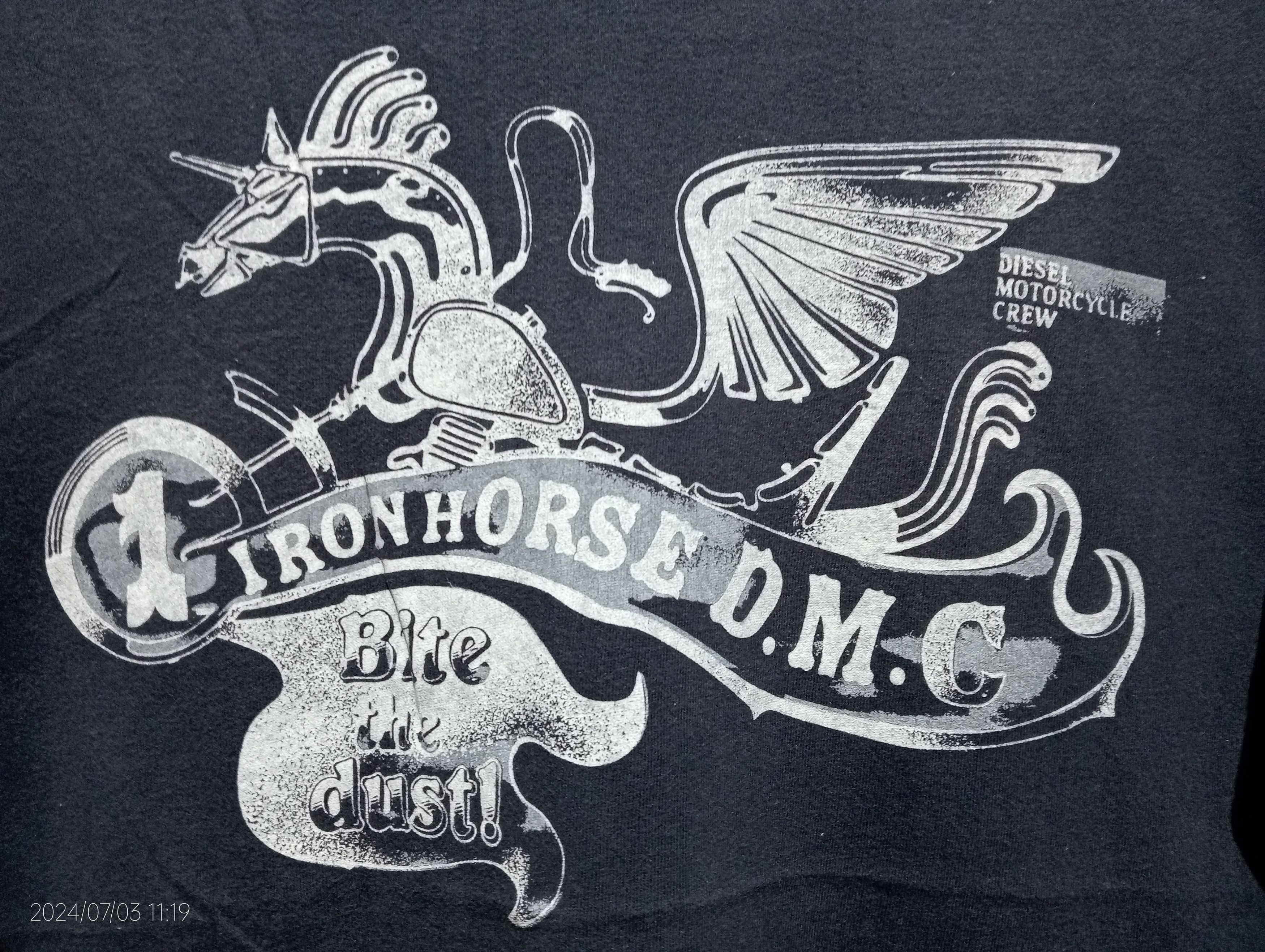 Diesel Vintage Diesel Ironhorse D.M.C Motorcycle Crew Tee Size US M / EU 48-50 / 2 - 8 Thumbnail