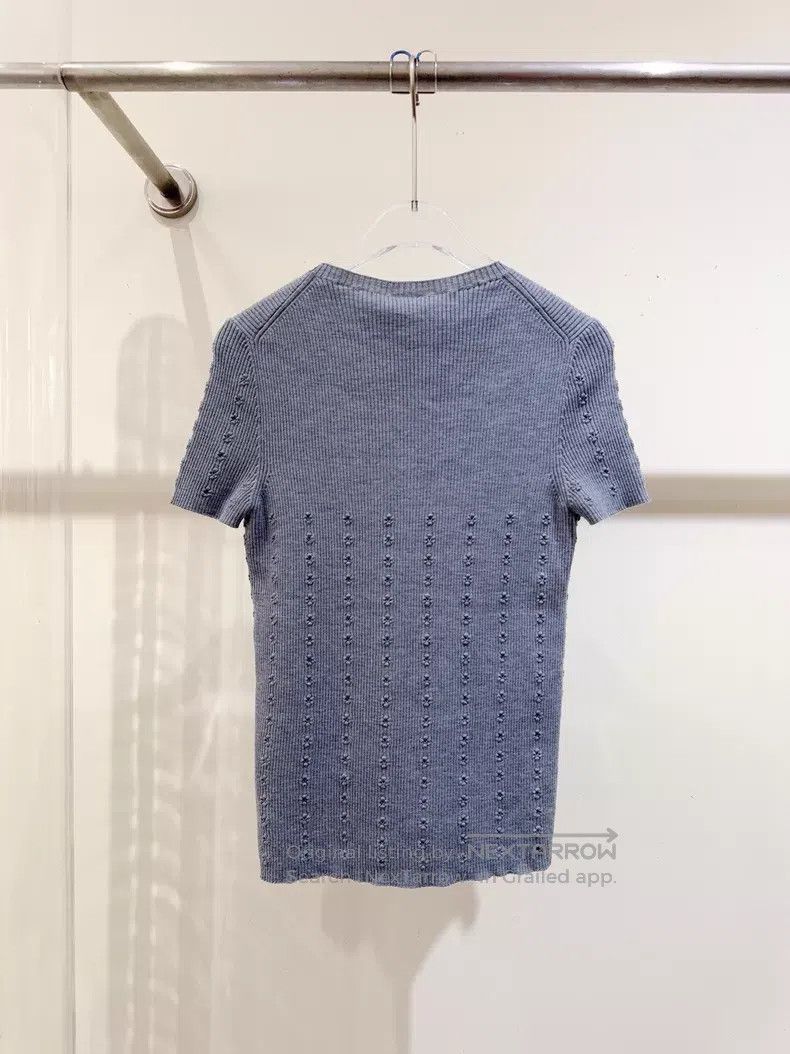 Chanel Chanel Blue knitted short sleeves Size XS / US 0-2 / IT 36-38 - 4 Thumbnail