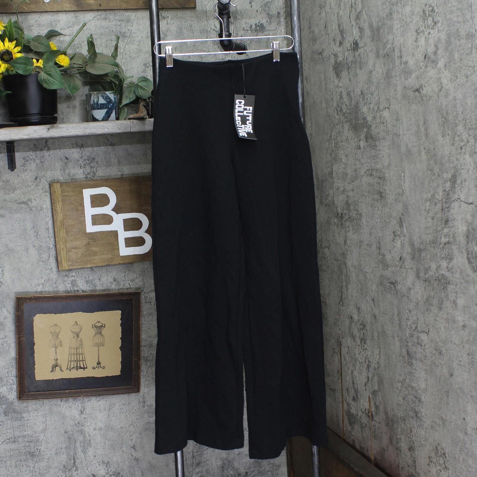 Other Nwt Future Collective Wide Leg Knit Pants 91914009 Black Xs Size 26" / US 2 / IT 38 - 1 Thumbnail