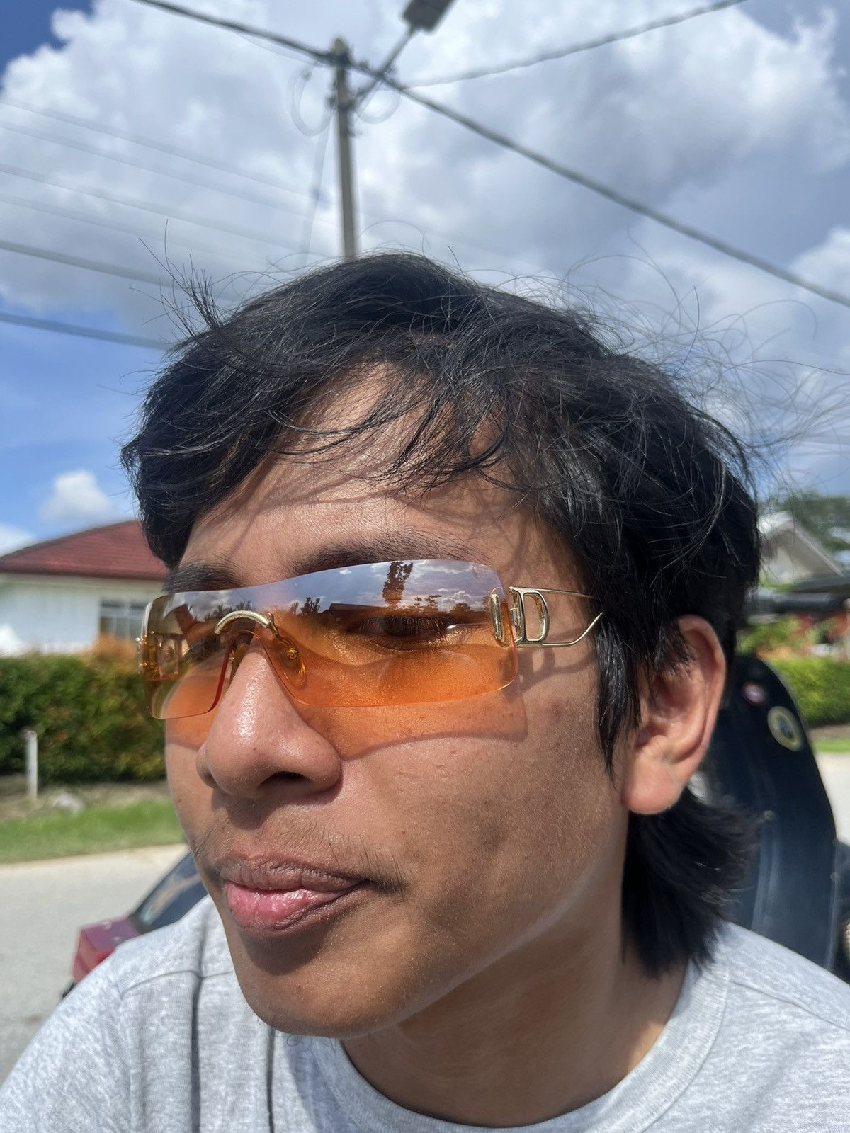 Christian Dior Monsieur Vintage Dior Miss Diorella Bronze Shield Sunglasses Size ONE SIZE - 1 Thumbnail