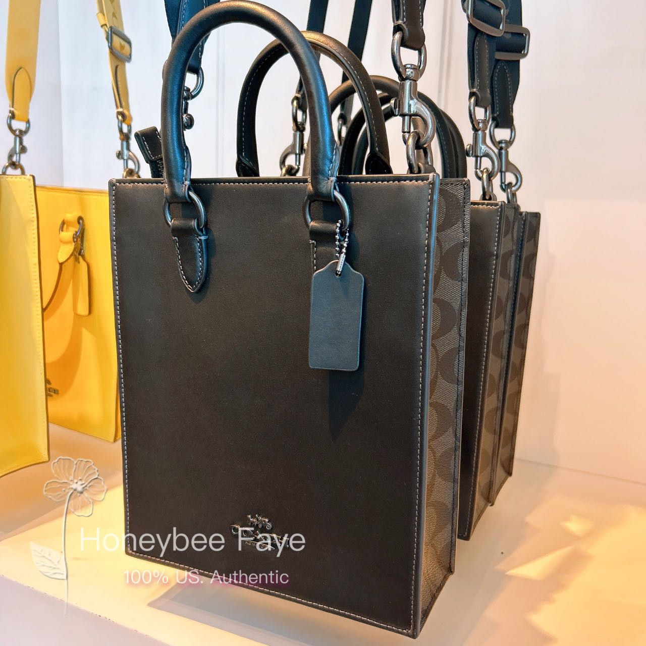 image of Coach Dylan Tote In Colorblock Signature Canvas Cp050 in Gunmetal/Black/Charcoal, Men's