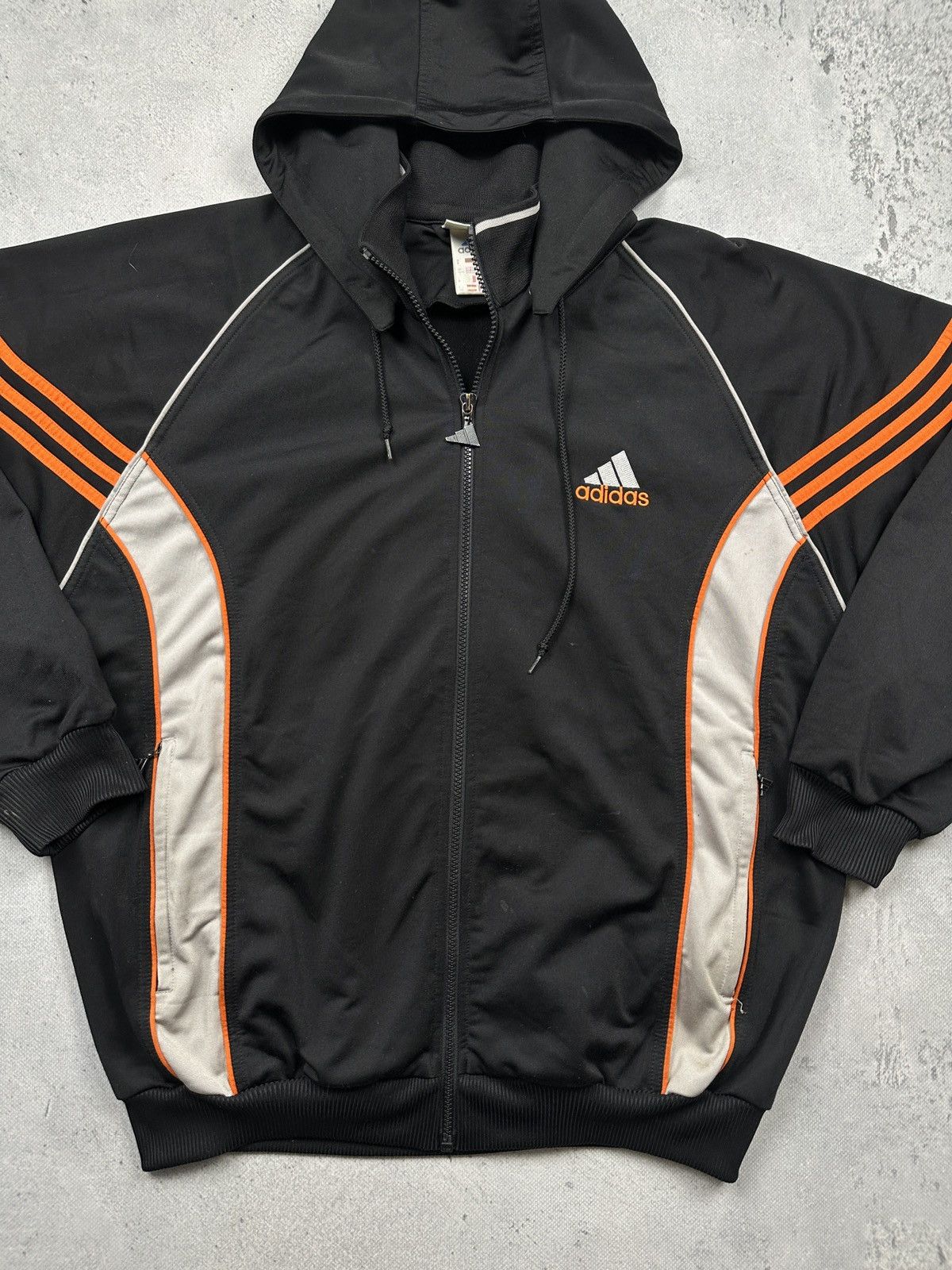 Adidas Vintage Y2K Adidas Hooded Track Jacket Stripes Oversized Fit Size US XL / EU 56 / 4 - 16 Thumbnail