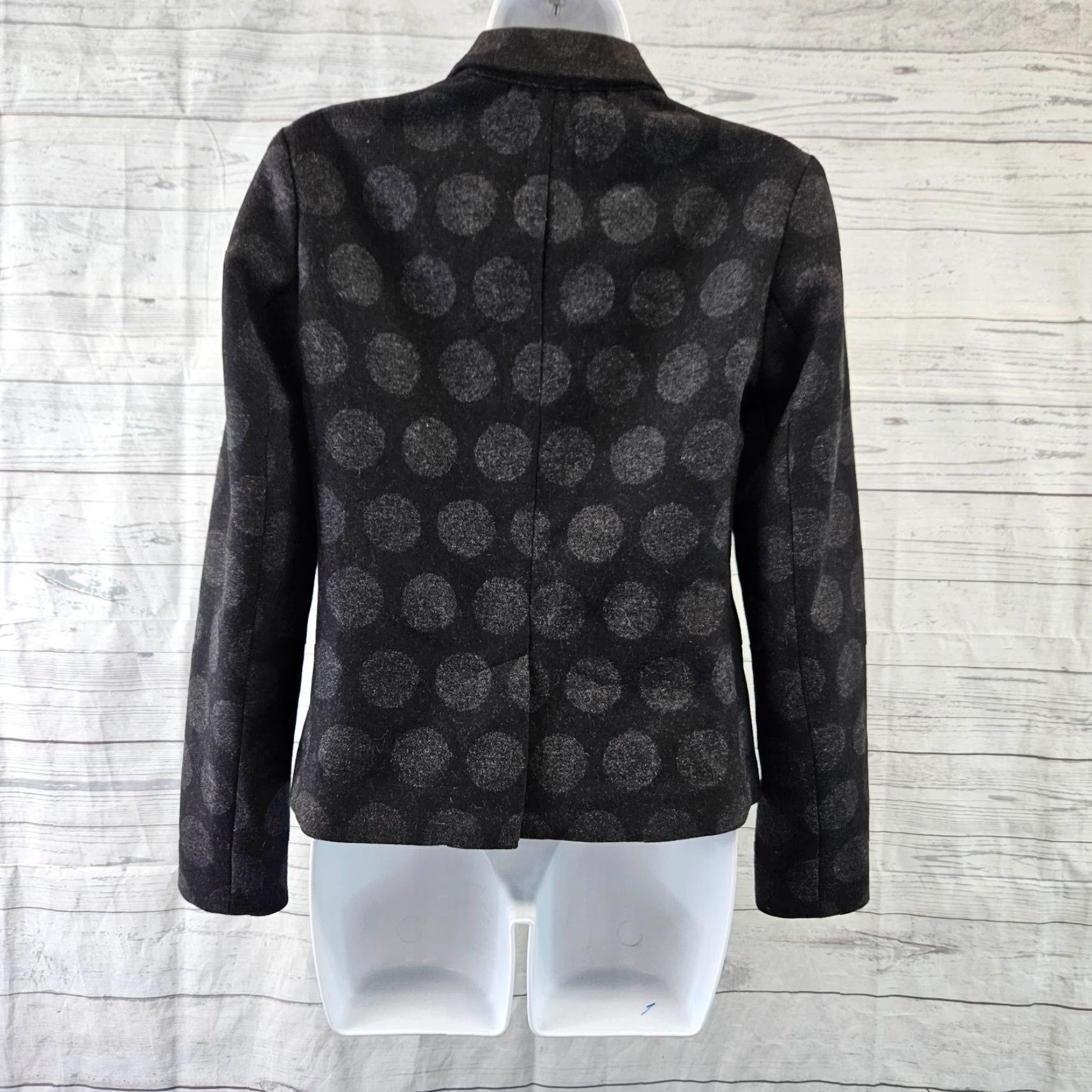 Gap Gap Blazer Womens Academy Size 4 Black Wool Blend 2 Button Polka Dot Jacket Size S / US 4 / IT 40 - 3 Thumbnail