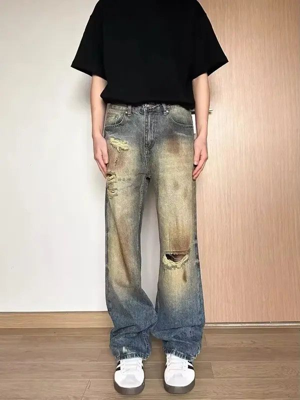 Japanese Brand Kanako x Ayami Distressed Blue Denim Jeans Size US 28 / EU 44 - 6 Thumbnail