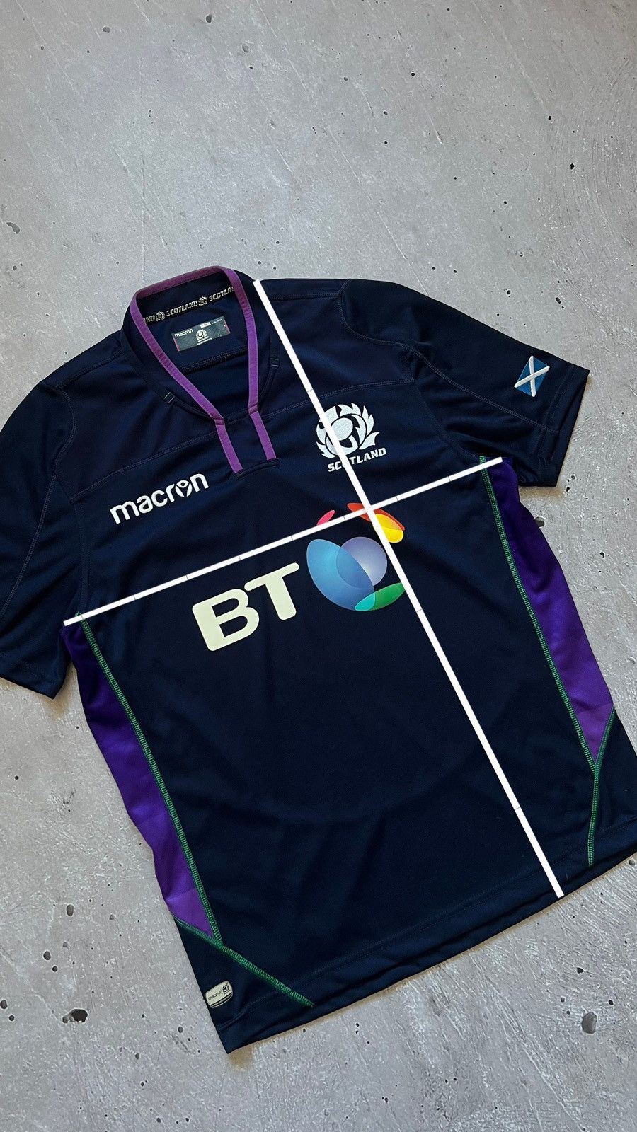 Macron Macron BT Embroidered Scottish Rugby Shirt, Size M Size US M / EU 48-50 / 2 - 12 Thumbnail