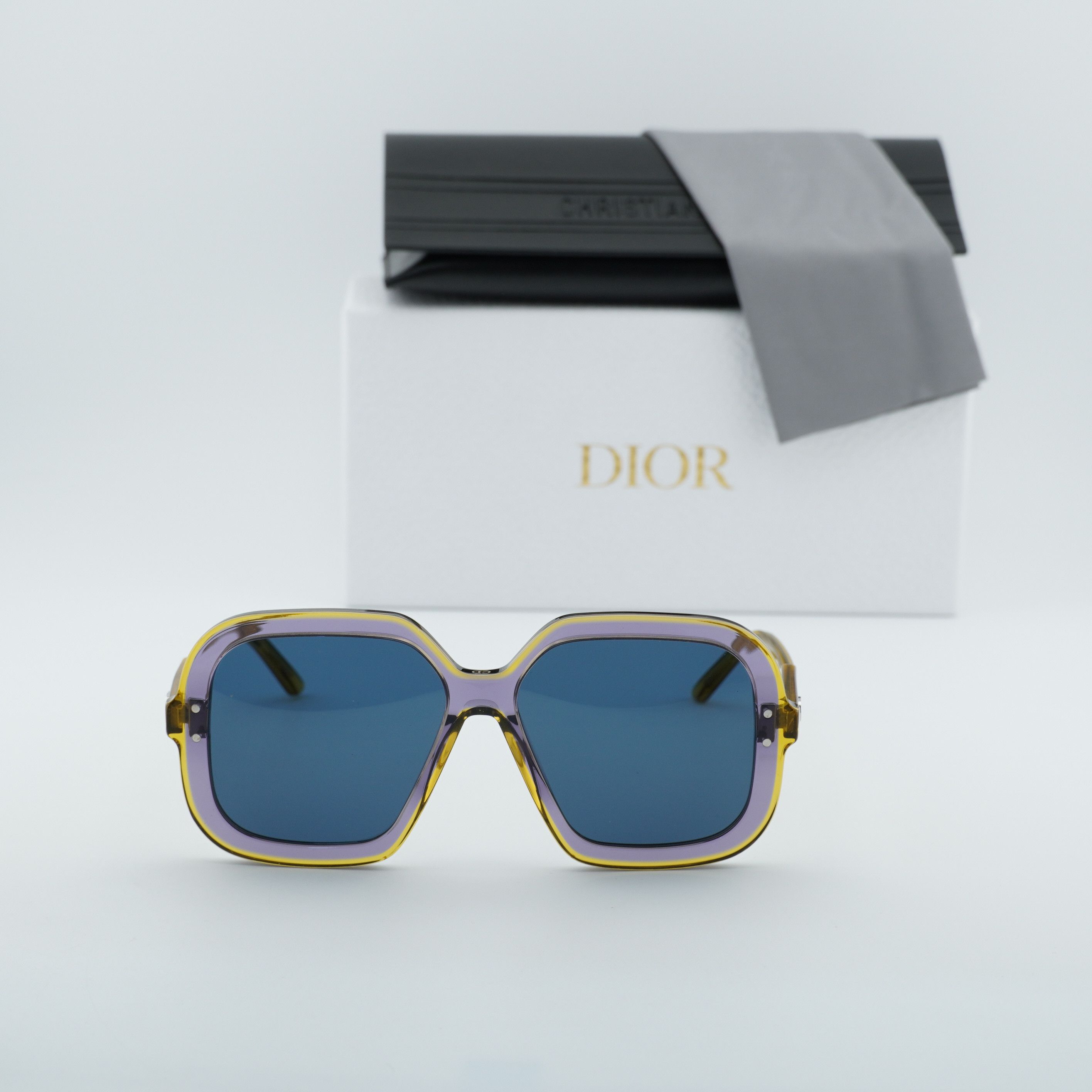 Dior Dior DIORHIGHLIGHT S1I 60B0 Sunglasses Yellow Square Frame Size ONE SIZE - 12 Thumbnail