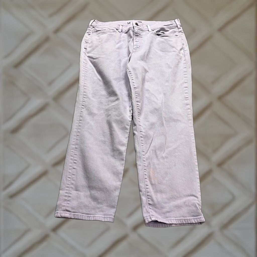 Lands' End Lands' End Jeans Women 18 Purple High Rise Slim Straight 26.5 Inseam 36 Waist 5-Pocket Denim Brand: Lands' End Jeans Women Size 40" / US 18 - 1 Thumbnail