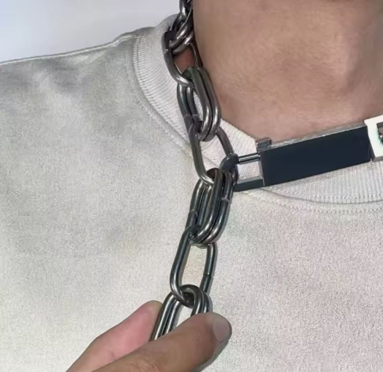 Other Streetwear Punk Goth Texture Necklace Chain Size ONE SIZE - 3 Thumbnail