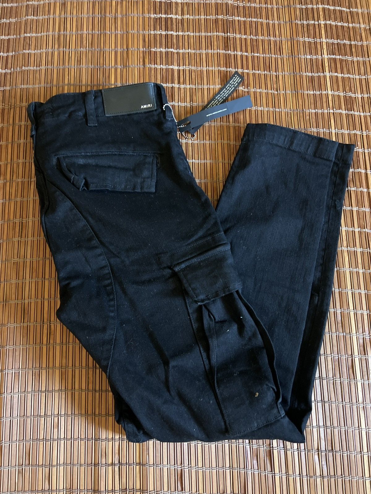 Amiri Mike Amiri Black Cargo Denim Tapered jeans with pockets Size 27" / US 4 / IT 40 - 2 Thumbnail