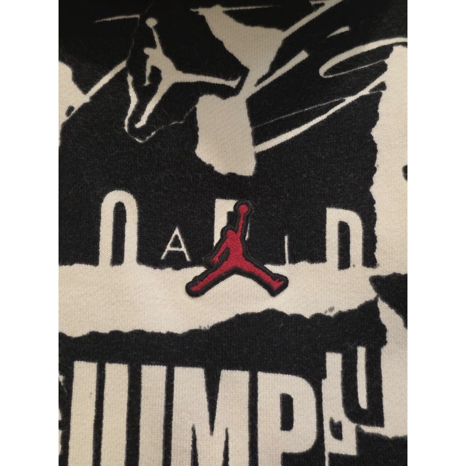 Jordan Brand VINTAGE Nike Air Jordan Essentials All Over Print Pullover Hoodie Black & White Large Size US L / EU 52-54 / 3 - 5 Thumbnail