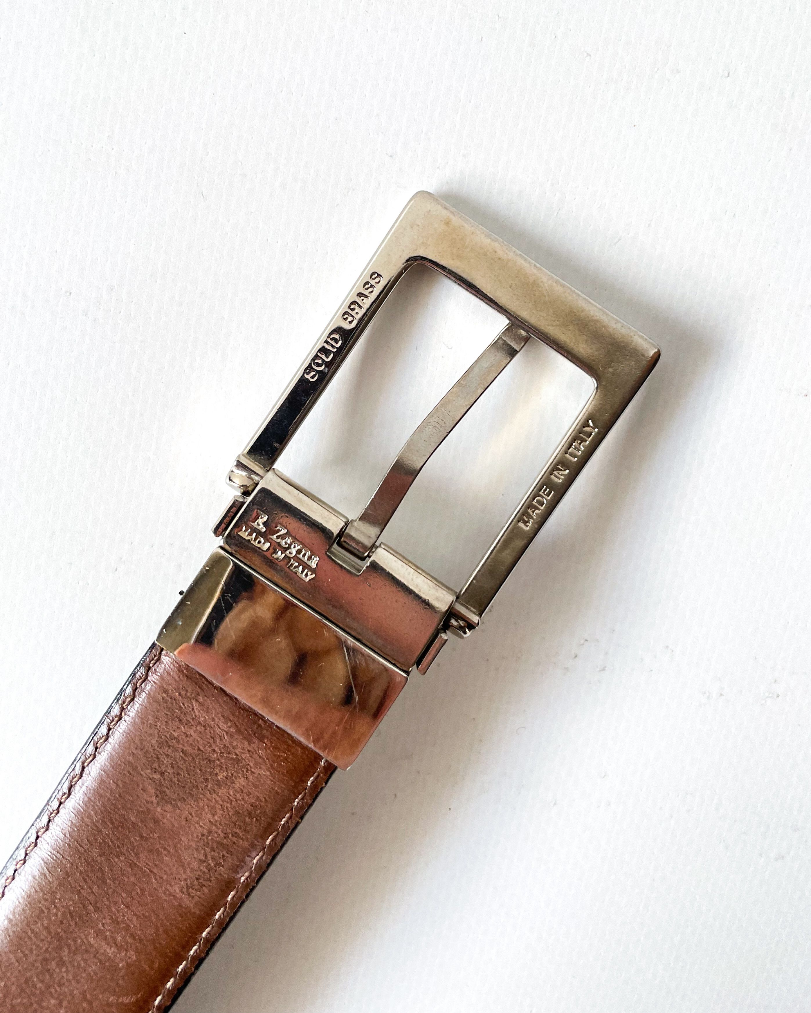 Ermenegildo Zegna Ermenegildo Zegna Reversible Leather Belt Size 40 - 9 Thumbnail