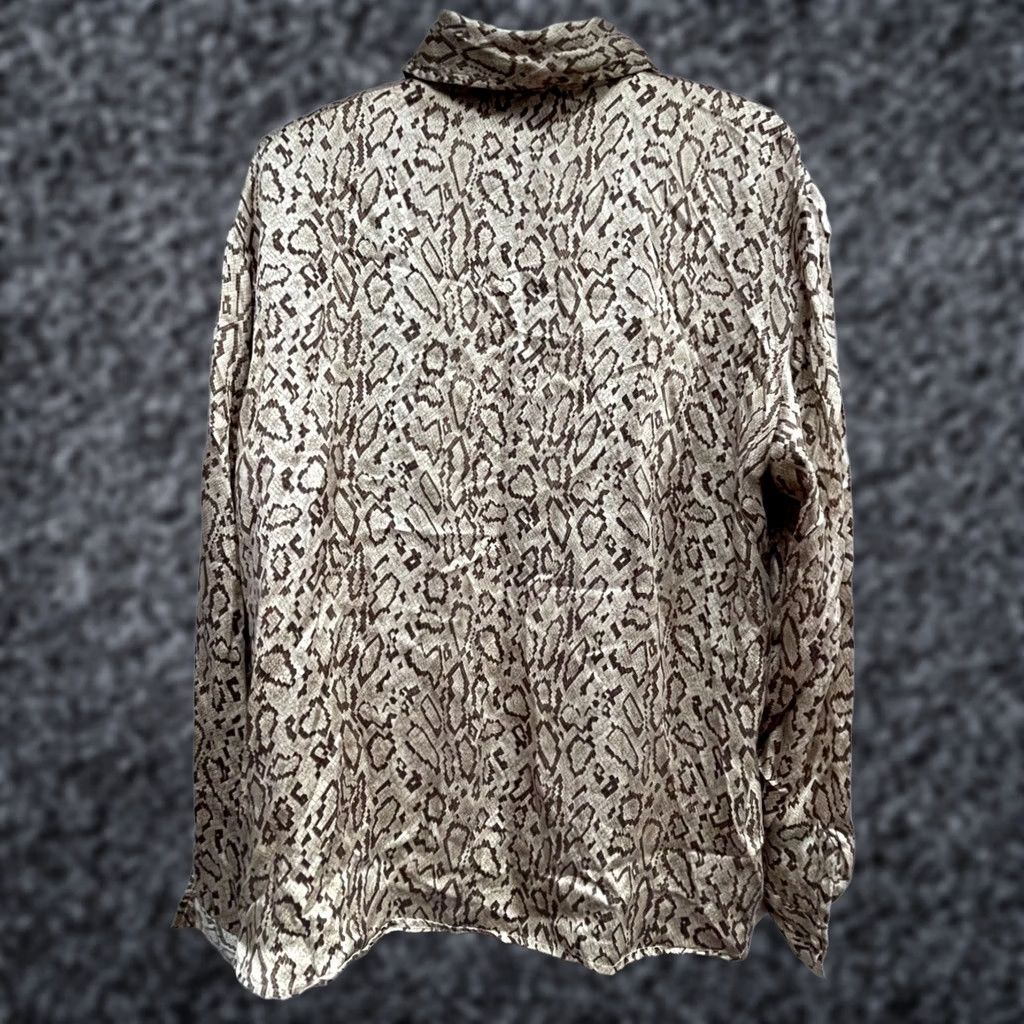 Vintage VINTAGE CLIO Women’s Button-Down Long Sleeve Snakeskin Silk Shirt Brown Size 12 Size XL / US 12-14 / IT 48-50 - 1 Thumbnail