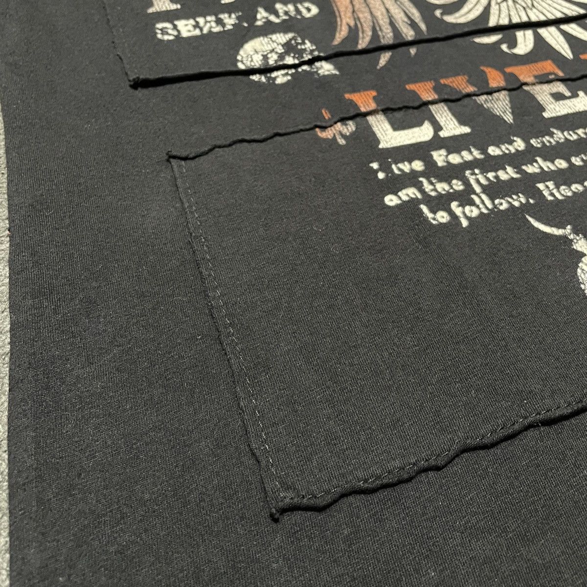 Affliction Vintage Affliction Live Fast Gothic Style Ripped T-shirt Size US L / EU 52-54 / 3 - 4 Thumbnail