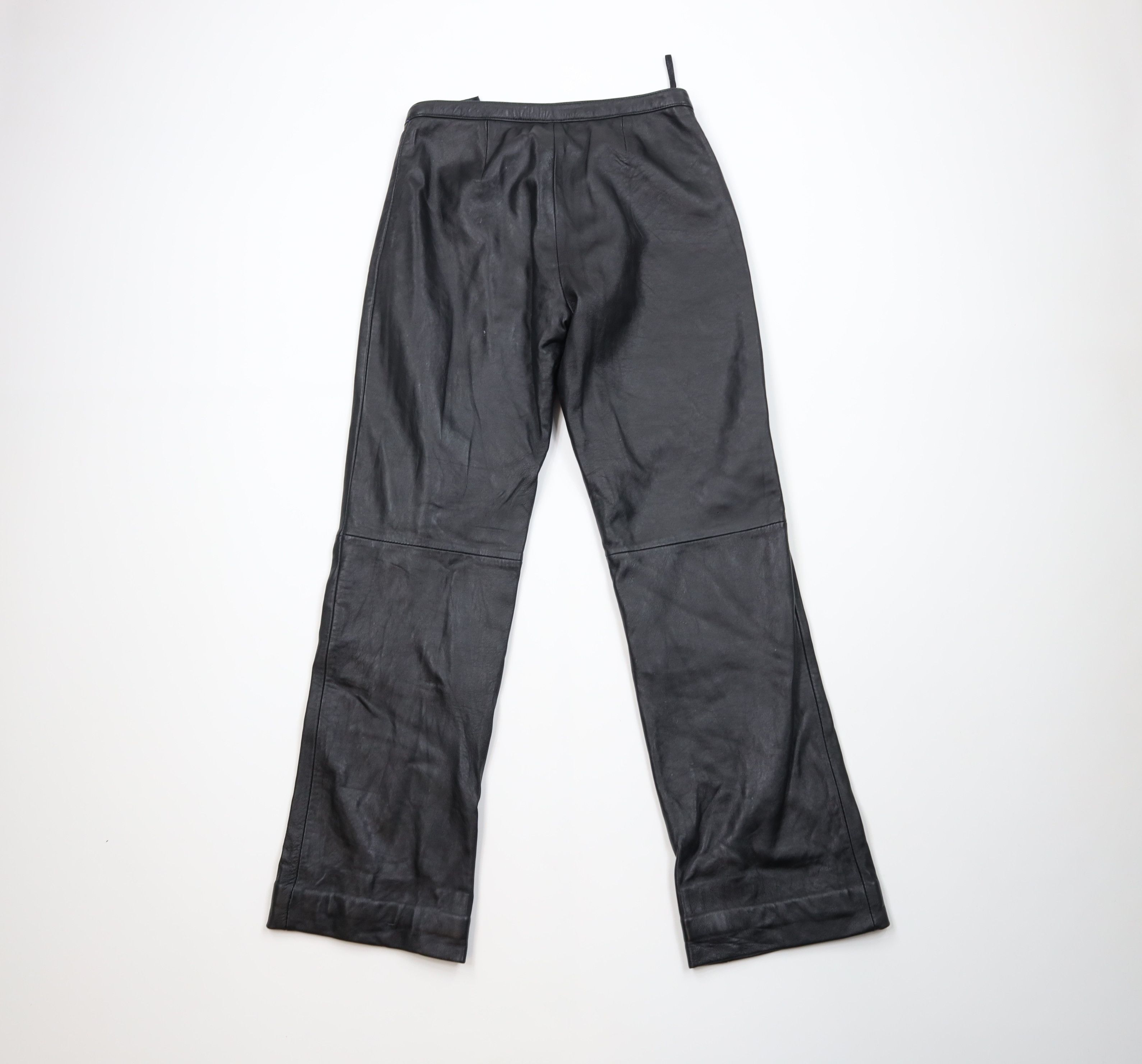 Vintage Vintage 90s Streetwear Soft Lambskin Leather Pants Black Size 27" / US 4 / IT 40 - 11 Thumbnail