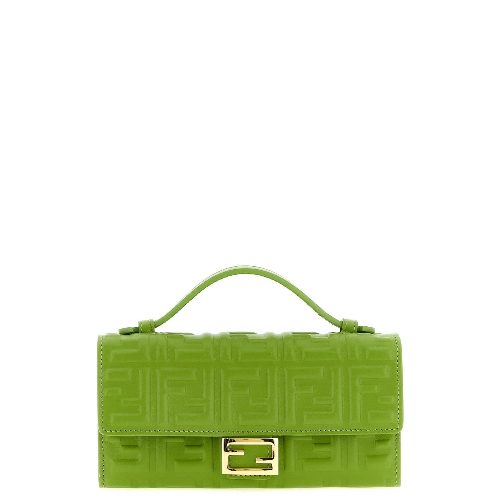 Fendi Baguette $1300 Forest Green Chain Wallet Bag New & Aut