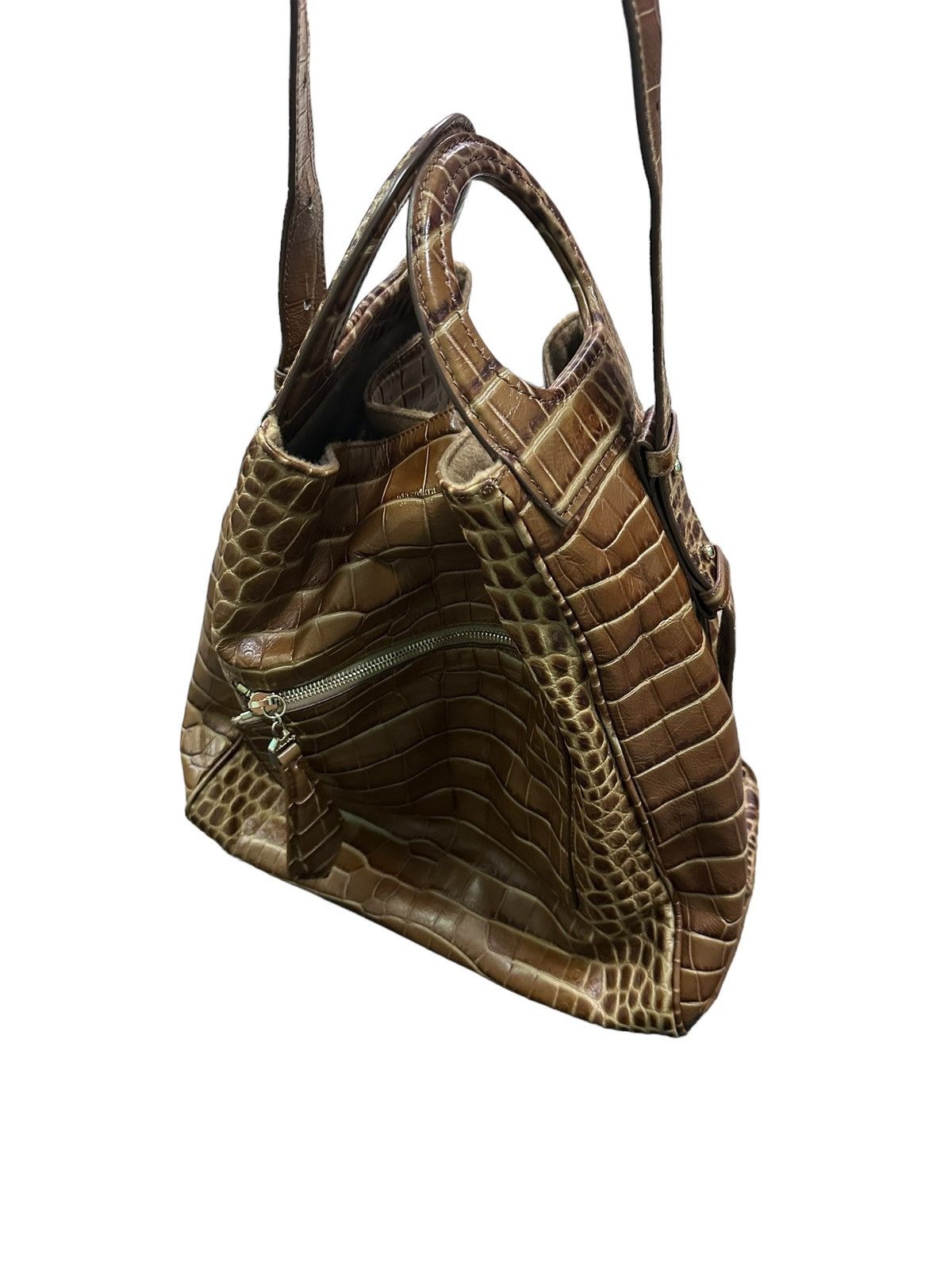 Vintage RARE MAX MARA EMBOSSED CROC LETAHER Size ONE SIZE - 11 Thumbnail