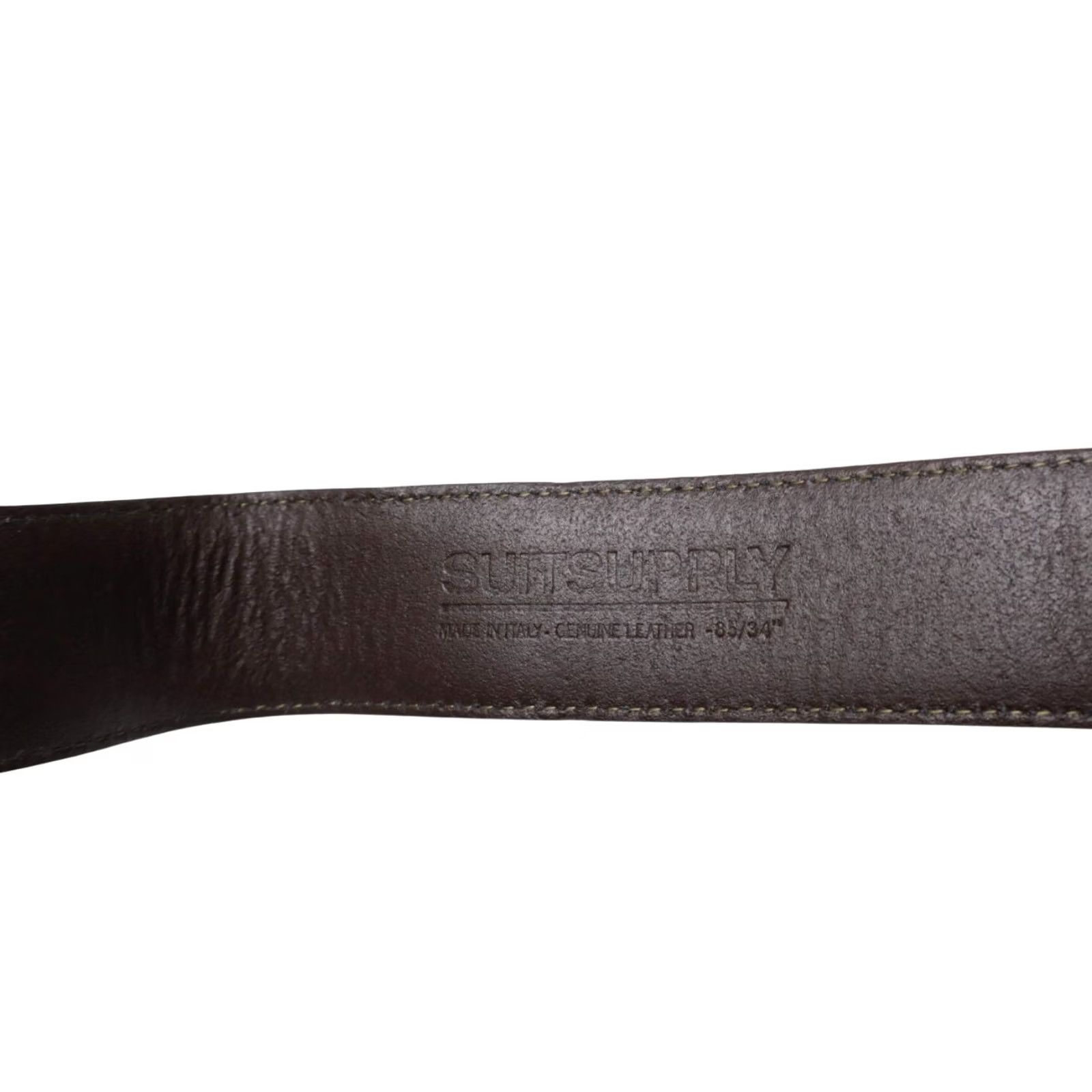 Suitsupply SUITSUPPLY Belt Men's 85/34 Genuine Leather Made In Italy Brown Square Buckle Belt Size ONE SIZE - 5 Thumbnail