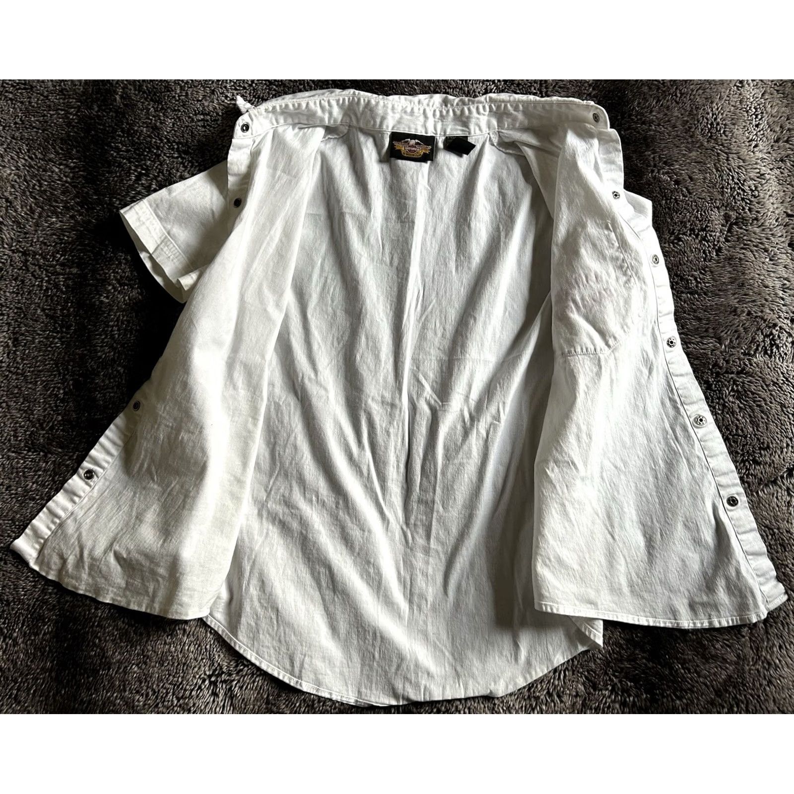 Harley Davidson Harley-Davidson Womens L Button-Up Short Sleeve Shirt Embroidered Pocket Multicolor Size L / US 10 / IT 46 - 5 Thumbnail
