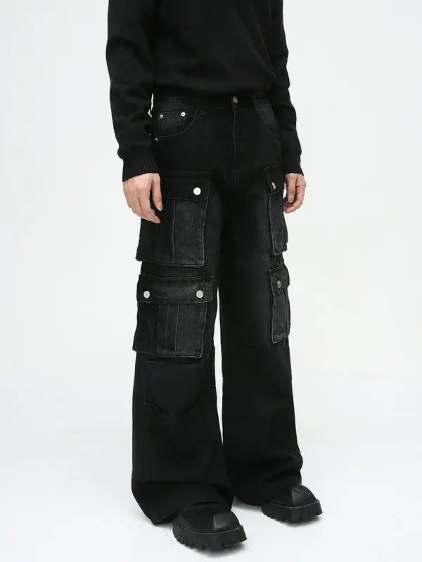 Vintage Kato Vintage multi-pocket distressed cargo wide-leg jeans Size US 32 / EU 48 - 4 Thumbnail