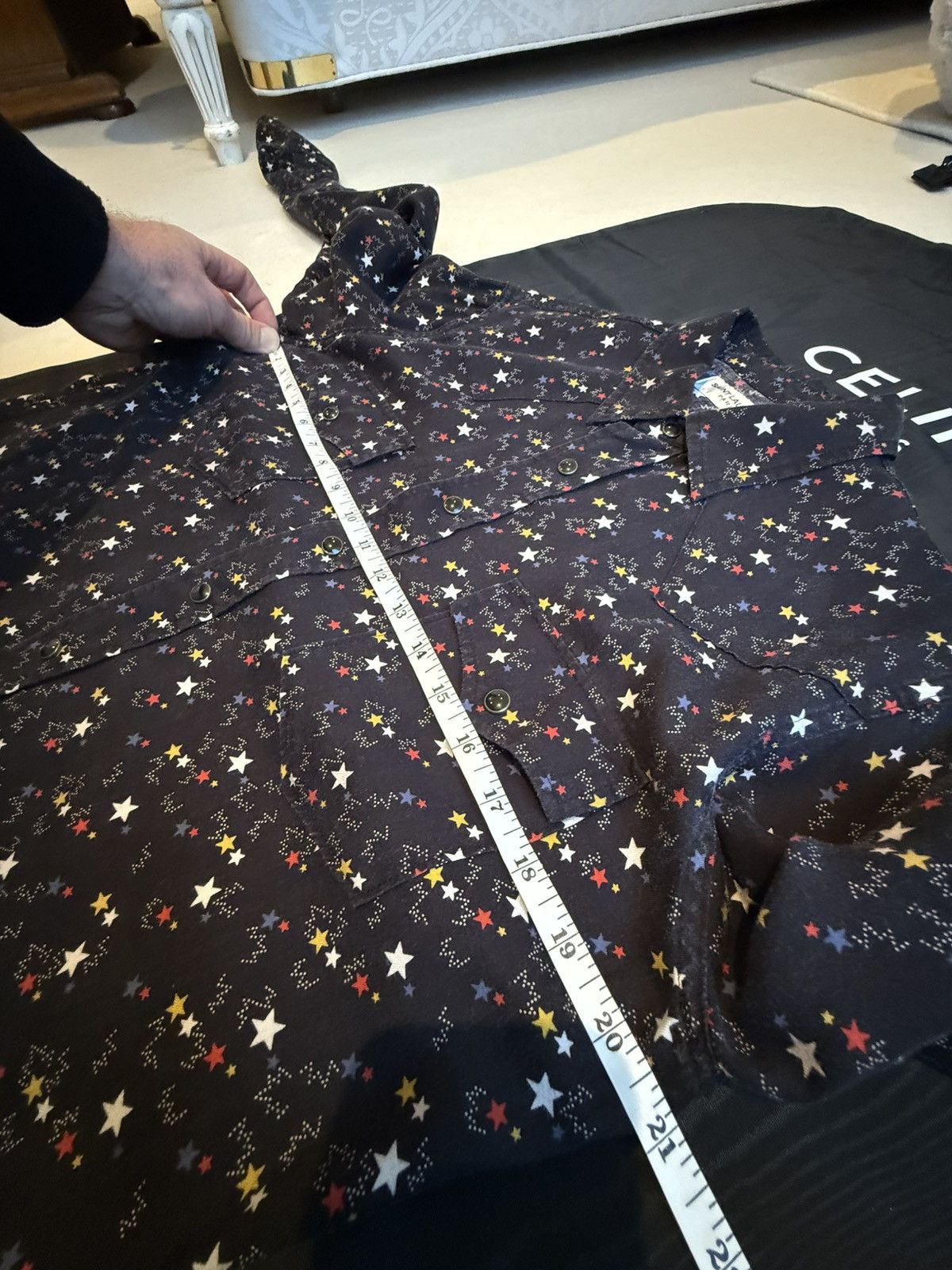 Saint Laurent Paris Saint Laurent star print western black shirt Size US M / EU 48-50 / 2 - 3 Thumbnail