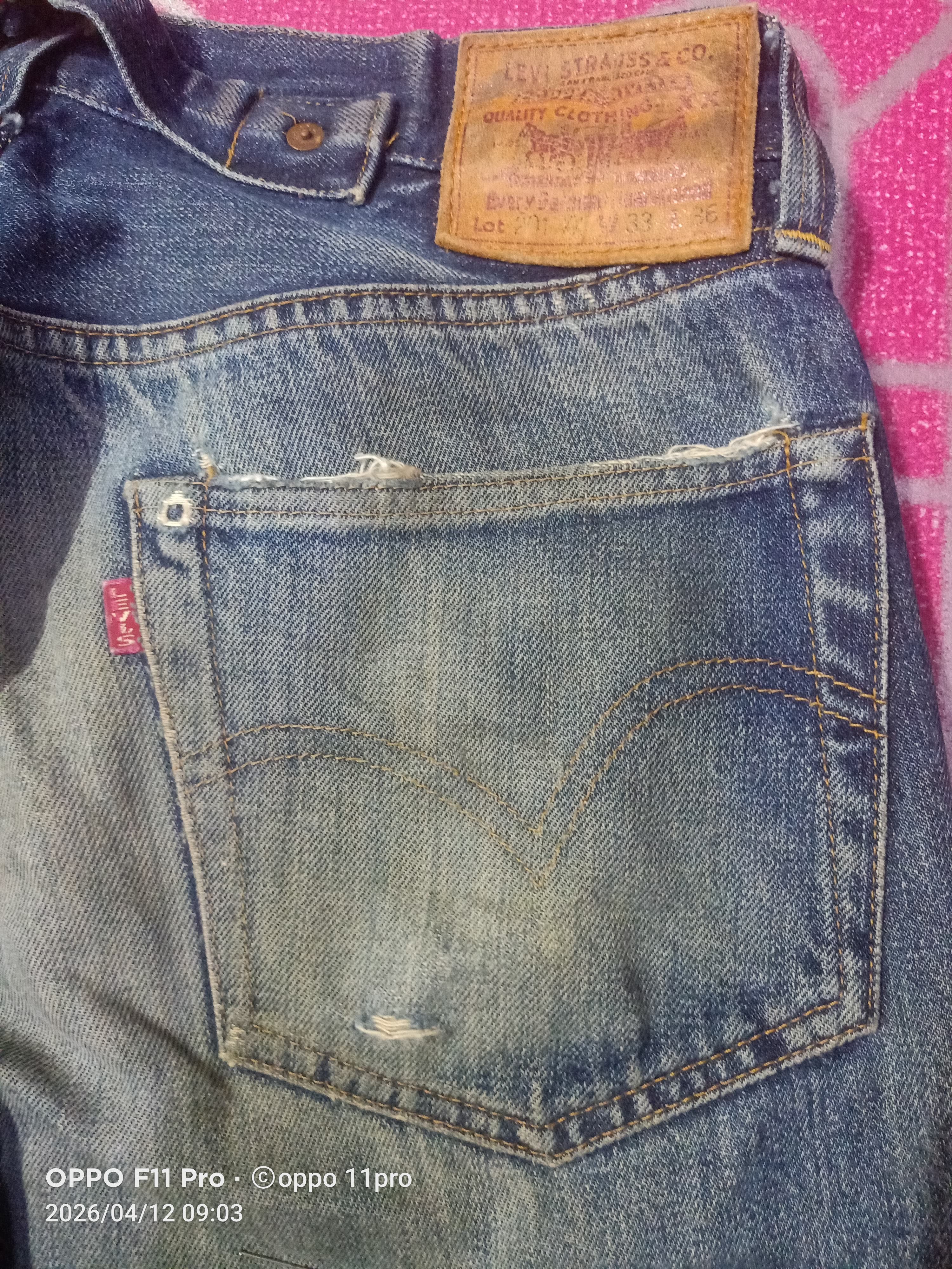 Levi's Vintage Clothing Levis💥 Vintage 201XX LVC BuckleBack Redselvedge 31X30💥 Size US 31 - 6 Thumbnail