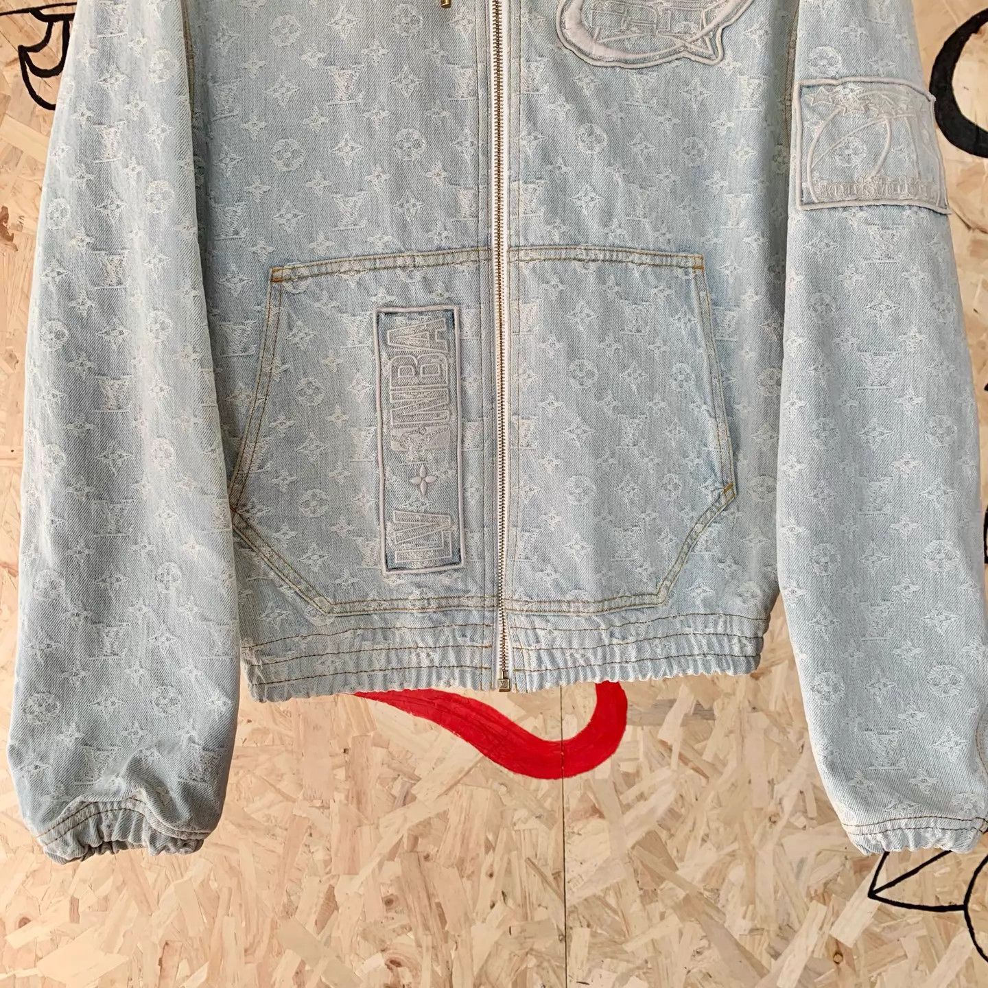 Louis Vuitton Blue LV x NBA Monogram Embroidered Hooded Denim Jkt Size US S / EU 44-46 / 1 - 4 Thumbnail