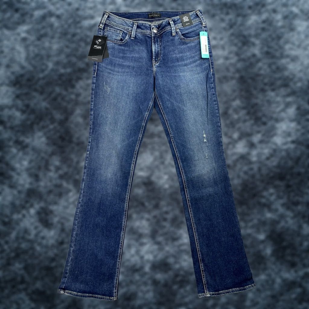 Silver Jeans Co. Silver Jeans Co. Elyse Jeans Dark Wash Slim Bootcut 30x33 Women Bleed NWT Denim Blue 5-Pocket Regular Basin 30" Inseam Jeans Womens Size 30" / US 8 / IT 44 - 1 Thumbnail