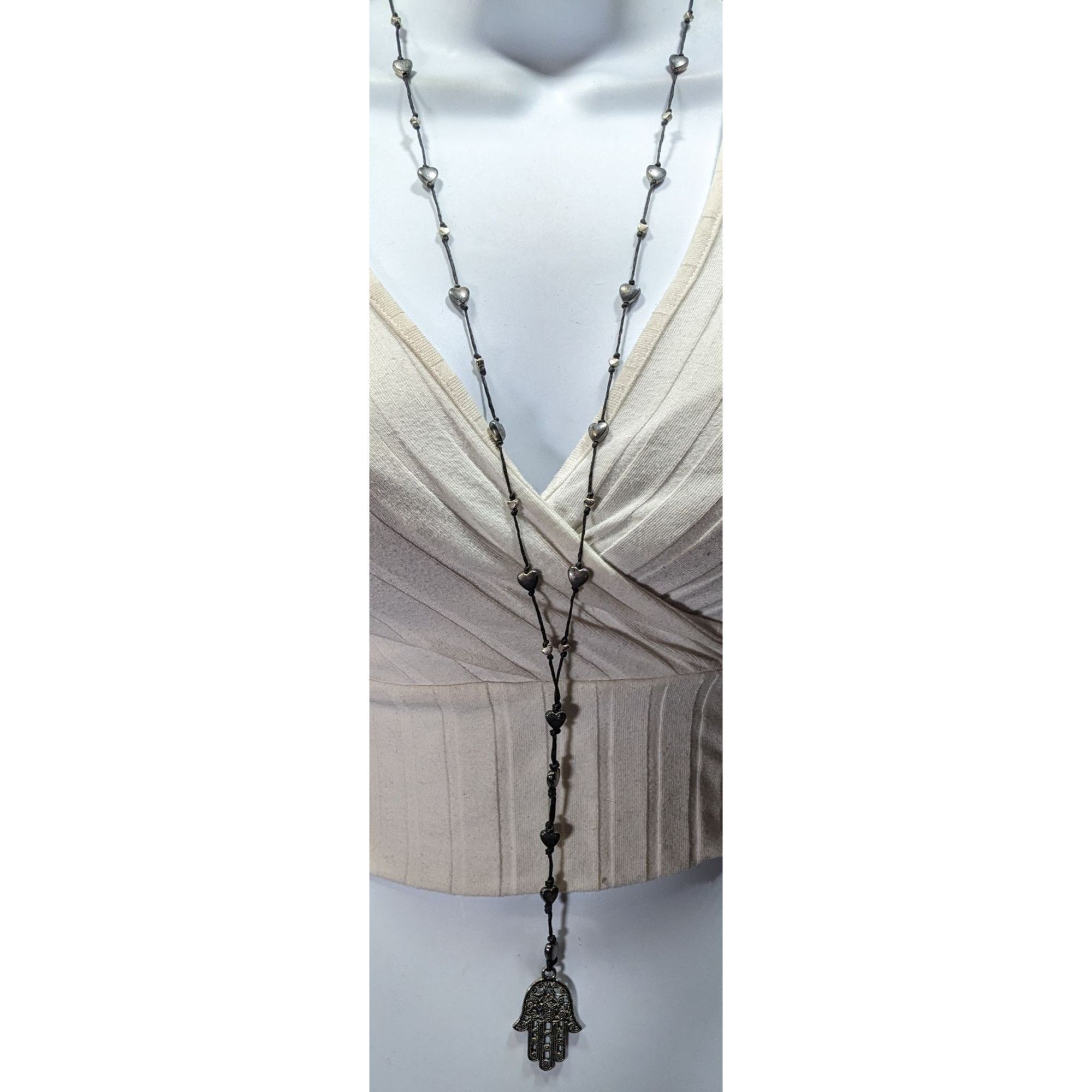 Other Bohemian Heart Beaded Hamsa Pendant Necklace Size ONE SIZE - 2 Thumbnail