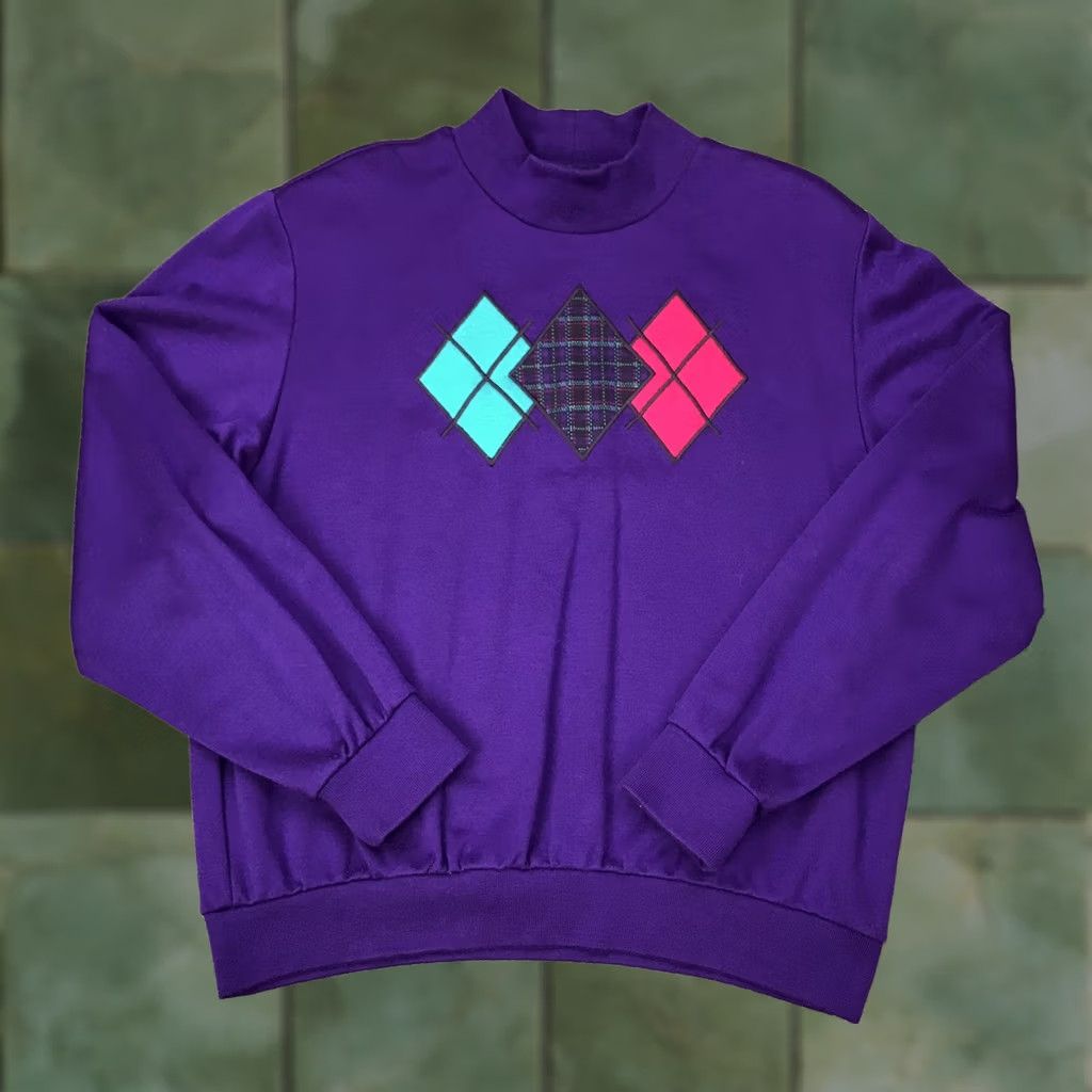 Vintage VINTAGE 90s Alfred Dunner Mock Neck Sweatshirt Women L Embroidered Retro Pullover Size L / US 10 / IT 46 - 1 Thumbnail