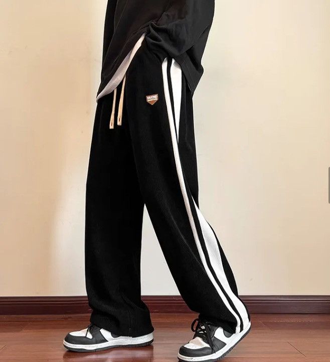 Japanese Brand Black Color Baggy Striped Sweatpants Size US 34 / EU 50 - 5 Thumbnail